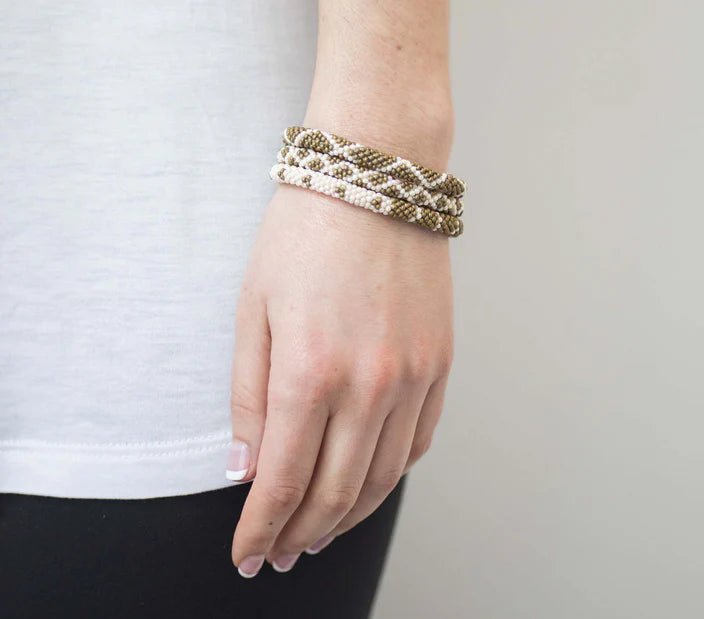 Roll On Bracelet Set of 3 Khaki - Vintage Vault Boutique