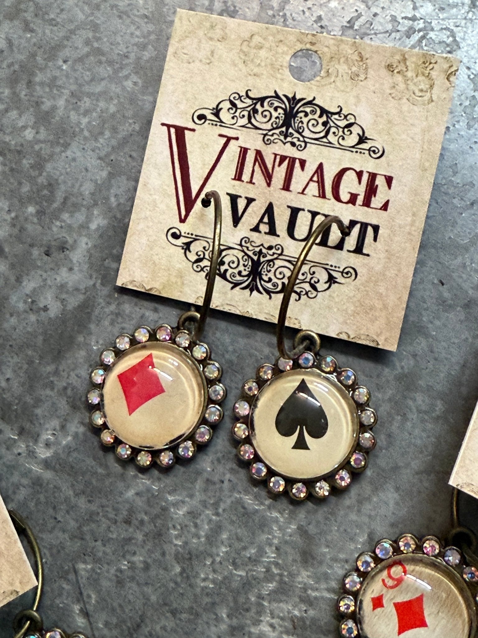 Mismatched Card Earrings - Vintage Vault Boutique