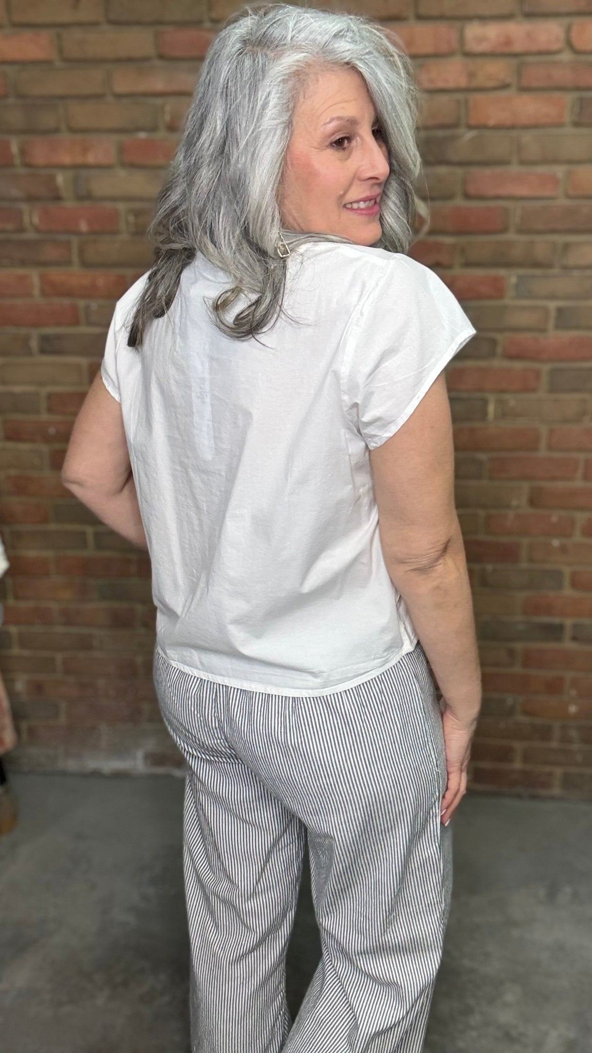 Daley Short Top in White - Vintage Vault Boutique