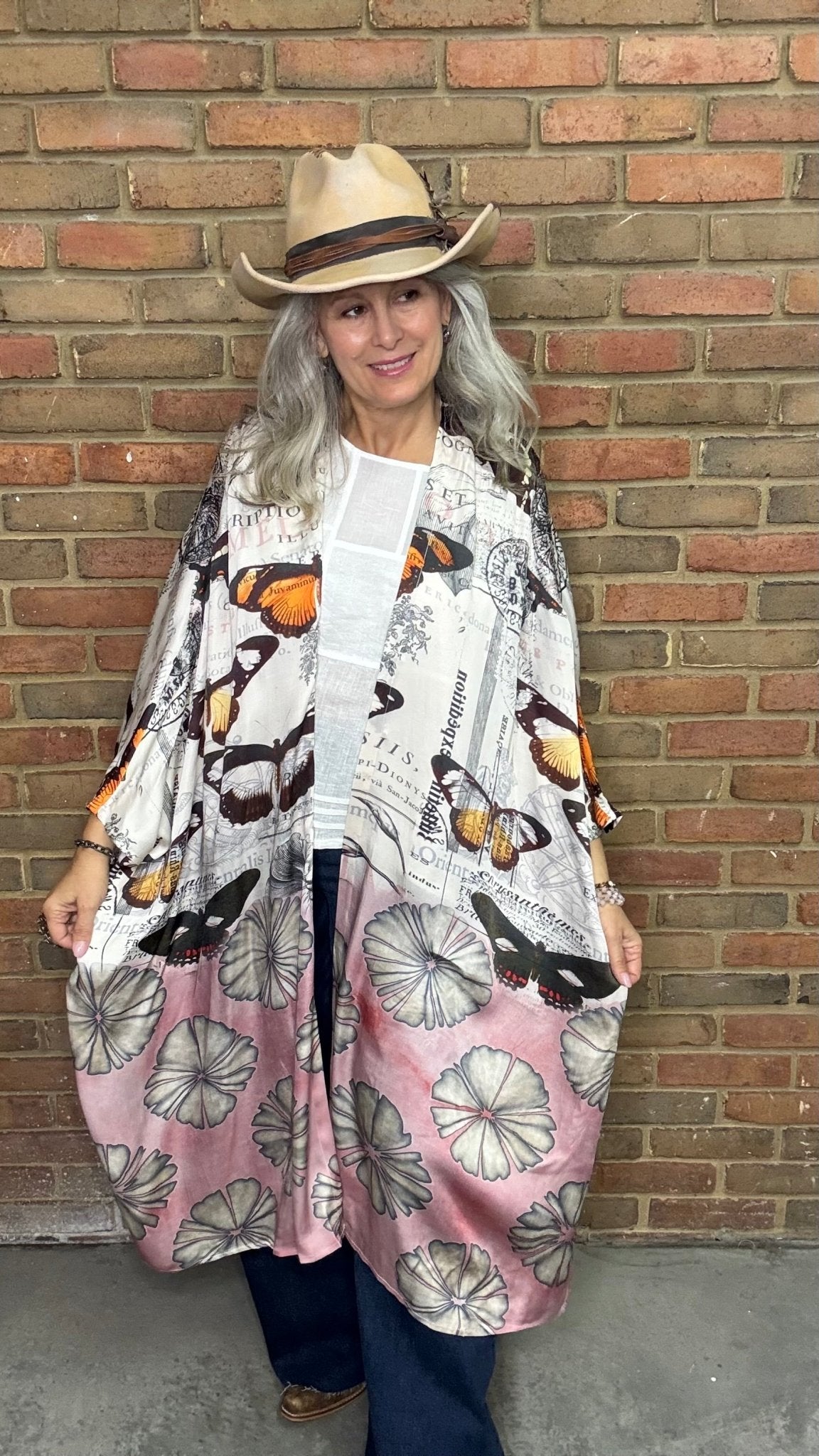 Butterfly Silk Kimono - Vintage Vault Boutique