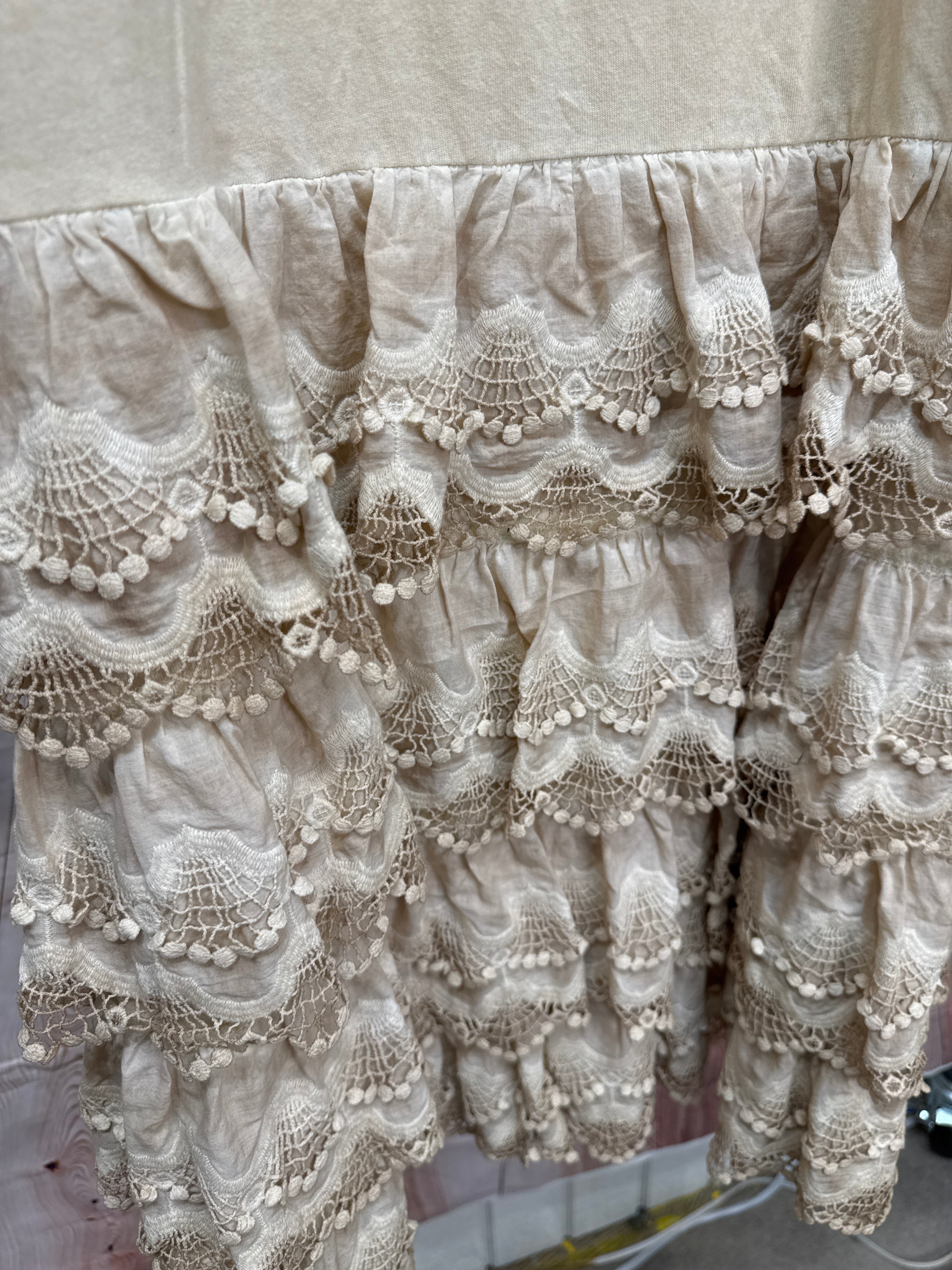 Vintage Slip Dress Tea Stain