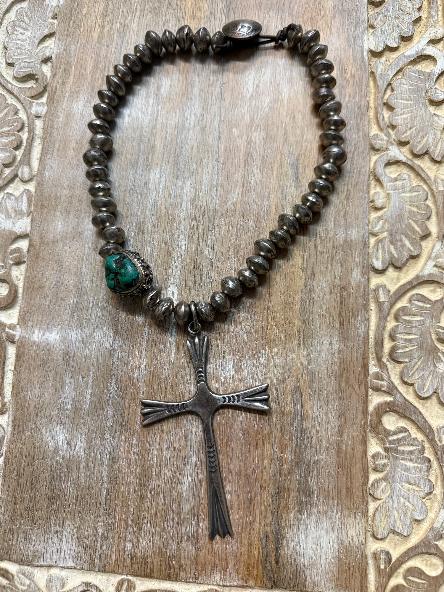 Cross with Mali Beads Necklace