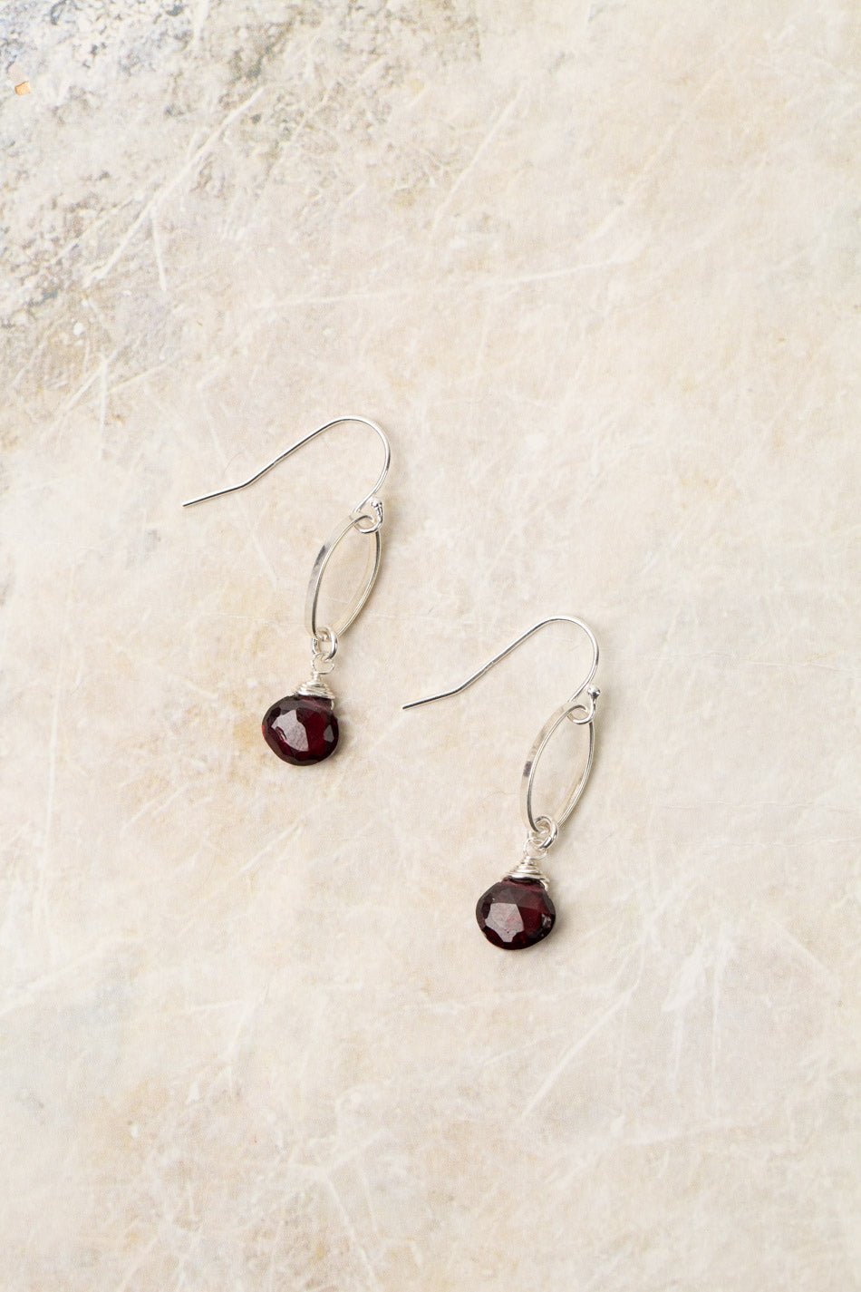 Birth Flower January Garnet Earrings E001 - Vintage Vault Boutique