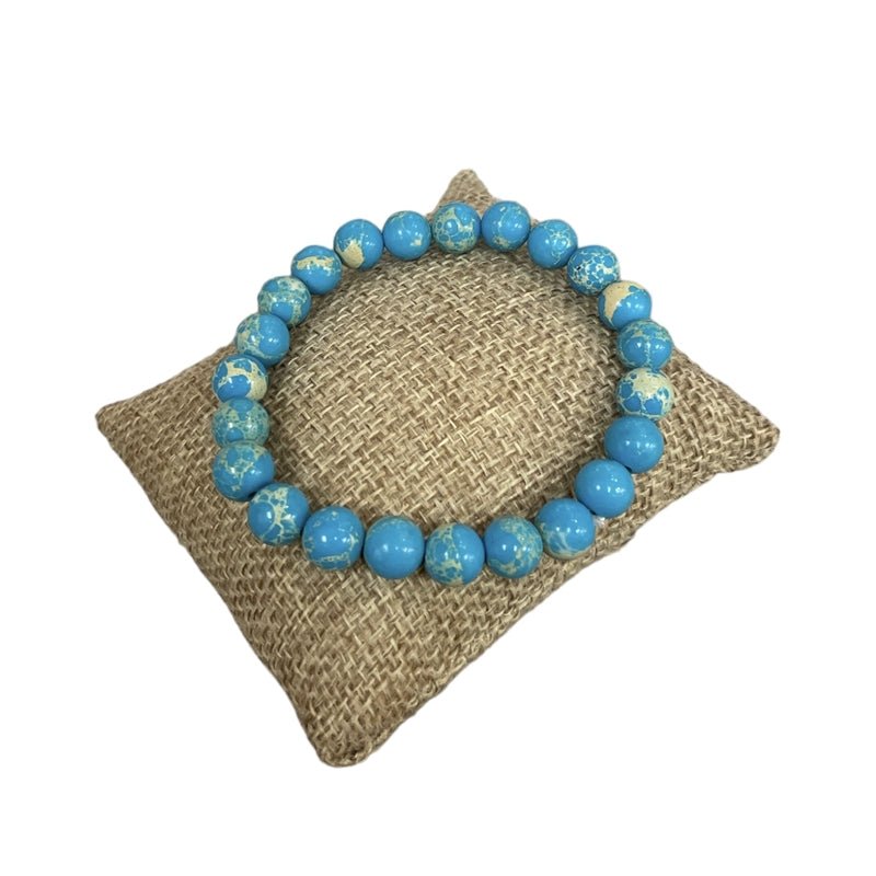8mm Semi - Precious Stone Stretch Bracelet - Vintage Vault Boutique