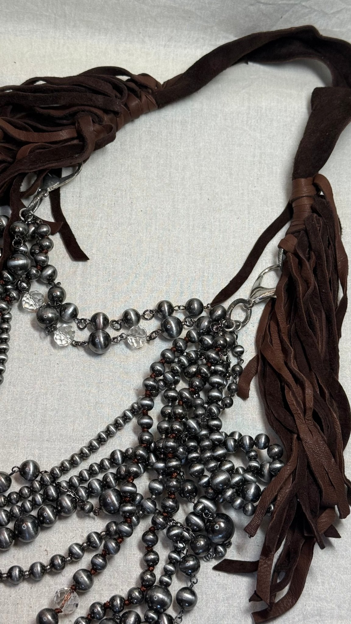 Dripping in Pearls - Silver Necklace - Vintage Vault Boutique