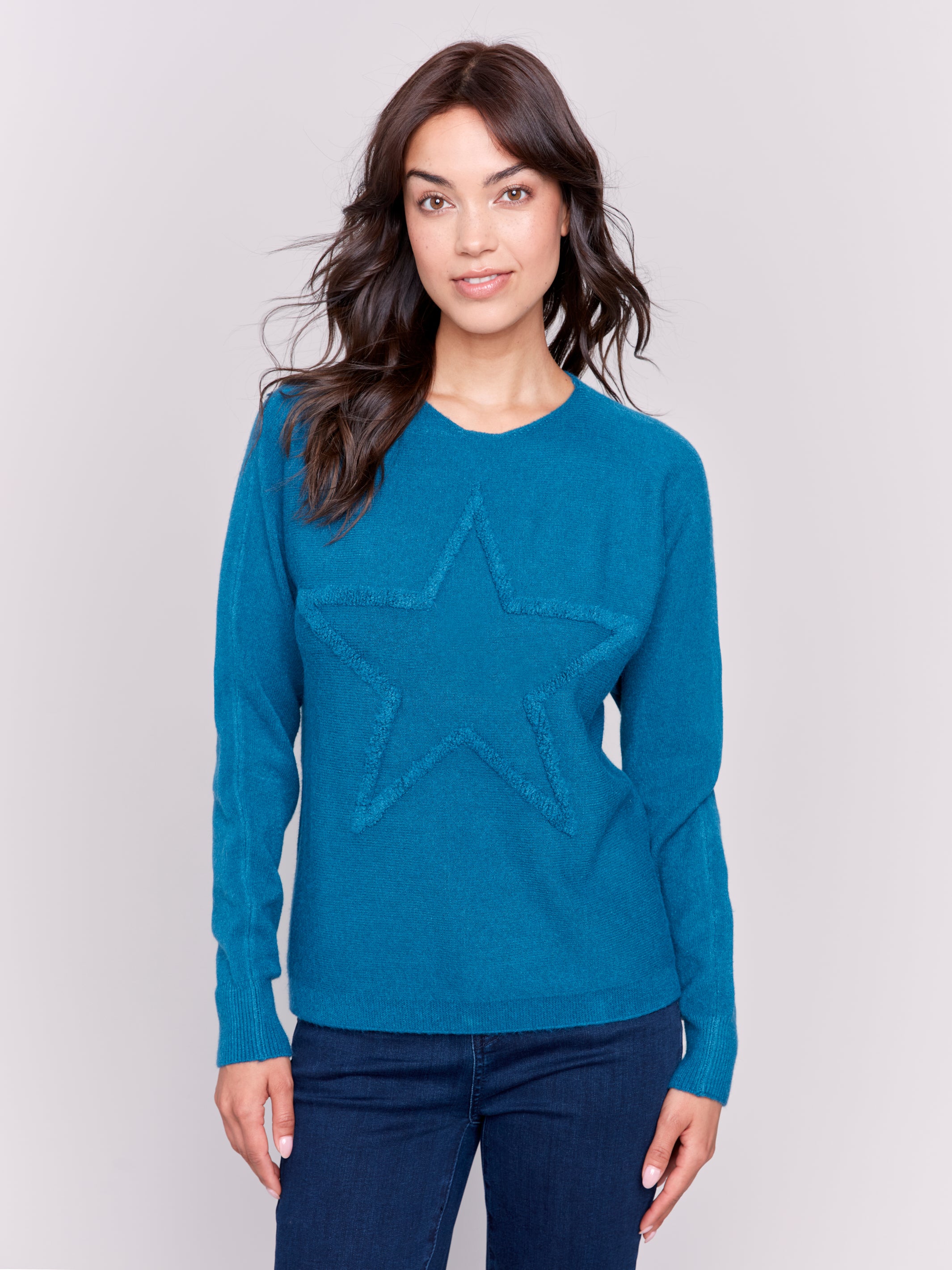 Star Fringe Sweater L