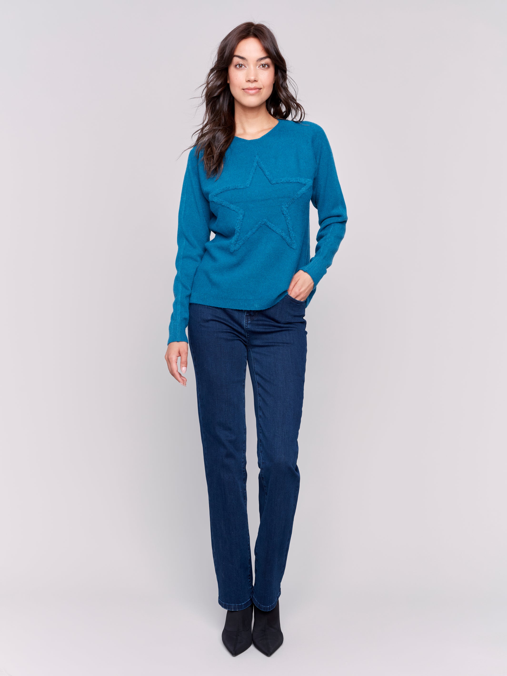 Star Fringe Sweater L