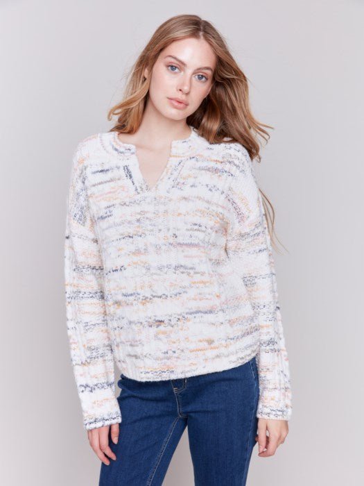 Speckled Yarn Cable Knit - Vintage Vault Boutique