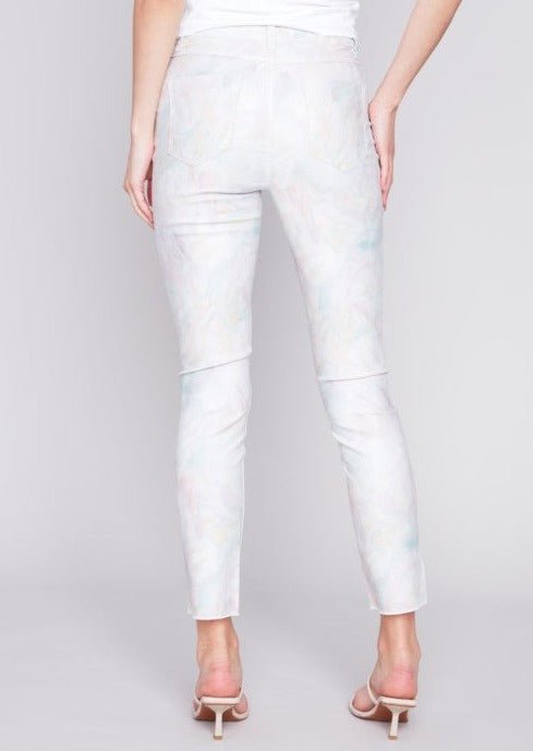 Pastel Twill Pant with Hem Slit - Vintage Vault Boutique
