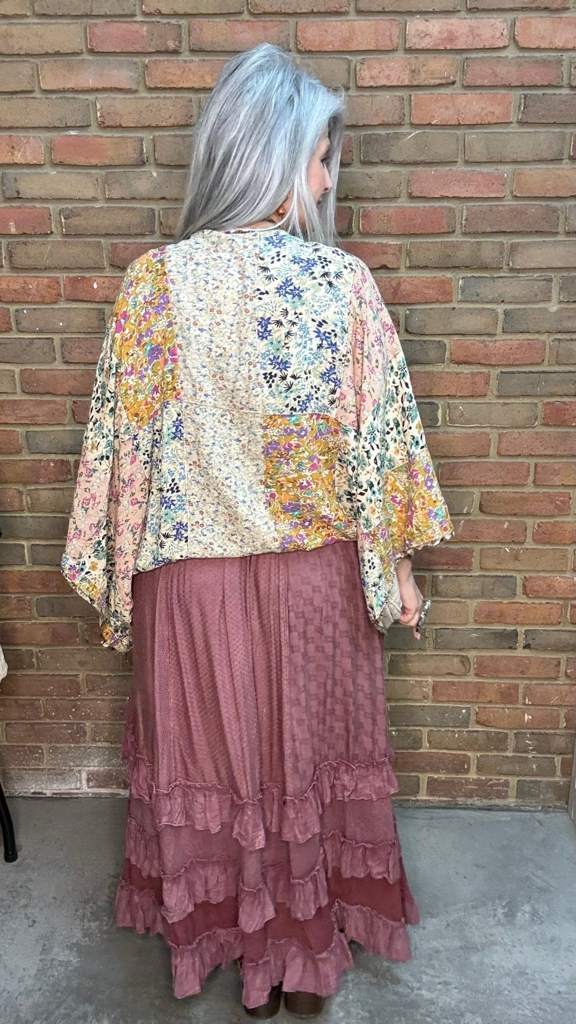 Patchwork Kaftan Poncho - Vintage Vault Boutique