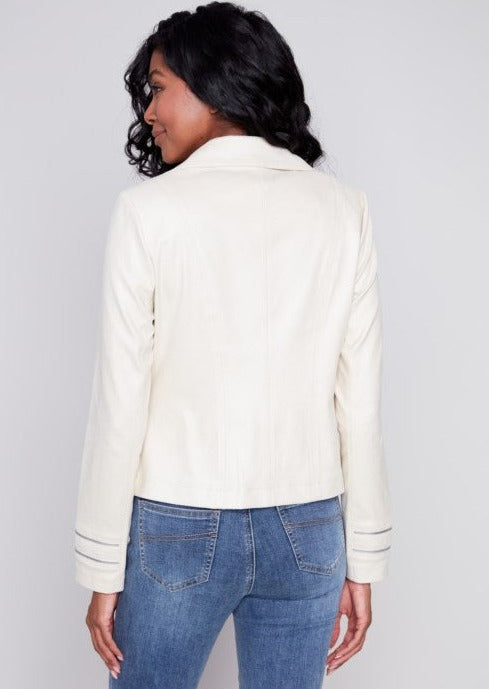 Vintage Faux Leather Jacket Argile Clay M