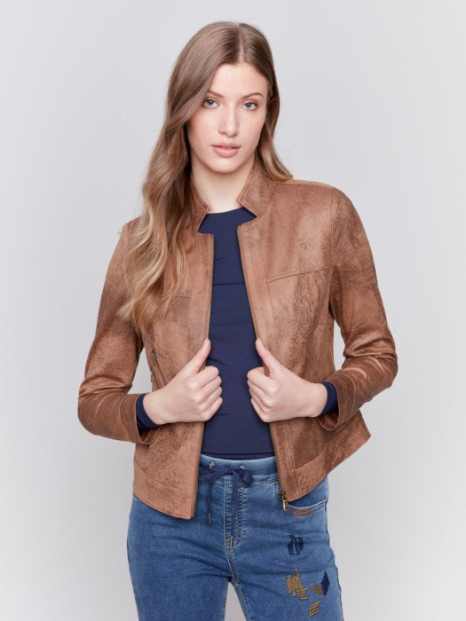 Faux Vintage Leather Jacket XL