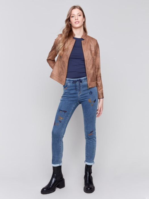 Faux Vintage Leather Jacket XL