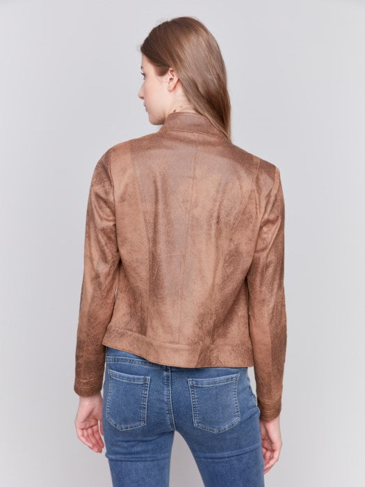 Faux Vintage Leather Jacket XL