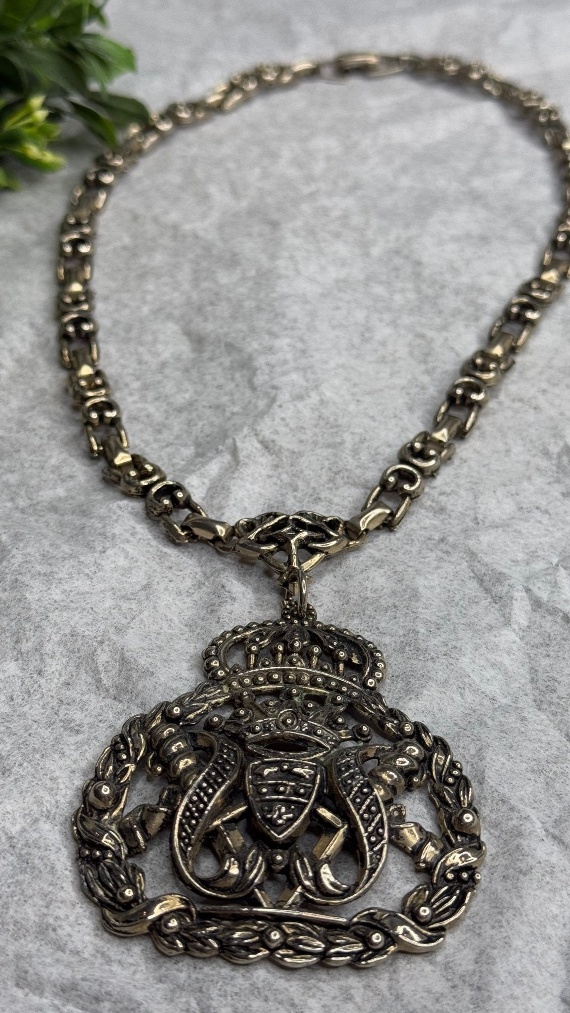 Vintage Necklace with Shield - Vintage Vault Boutique
