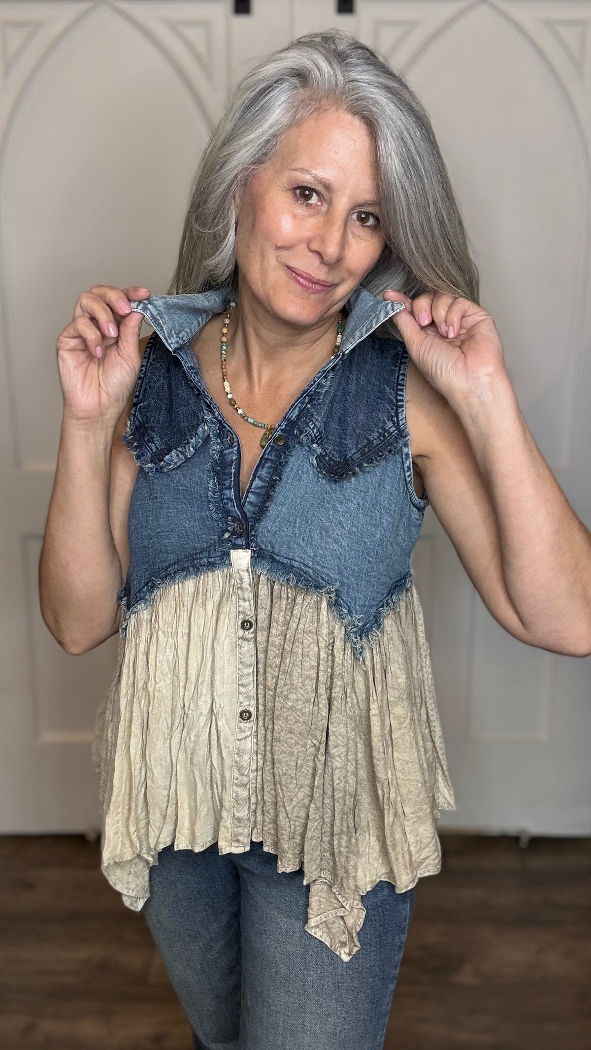 Sleeveless Boho Western Top