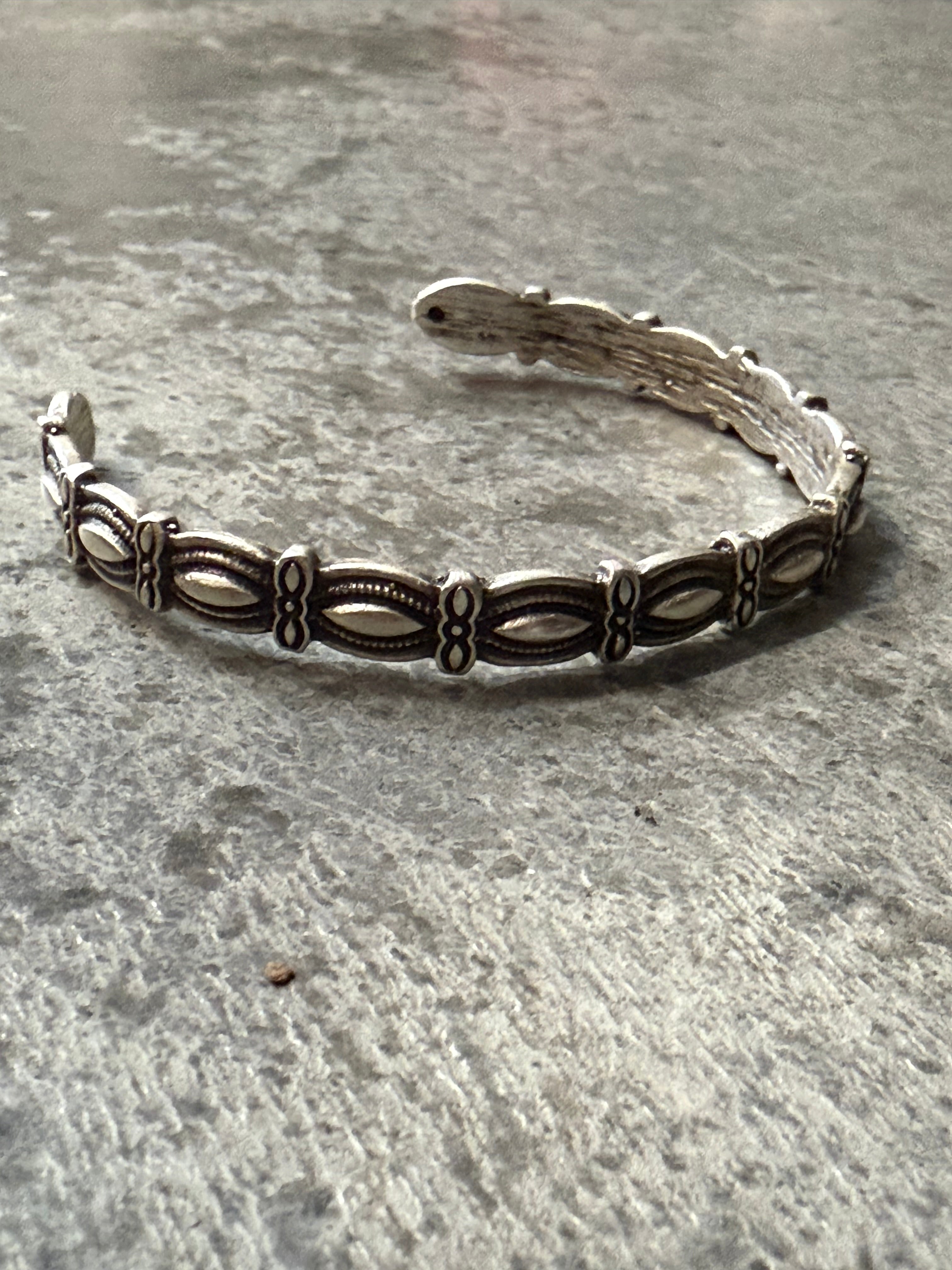 Turkish Silver Embossed Cuff Bracelet