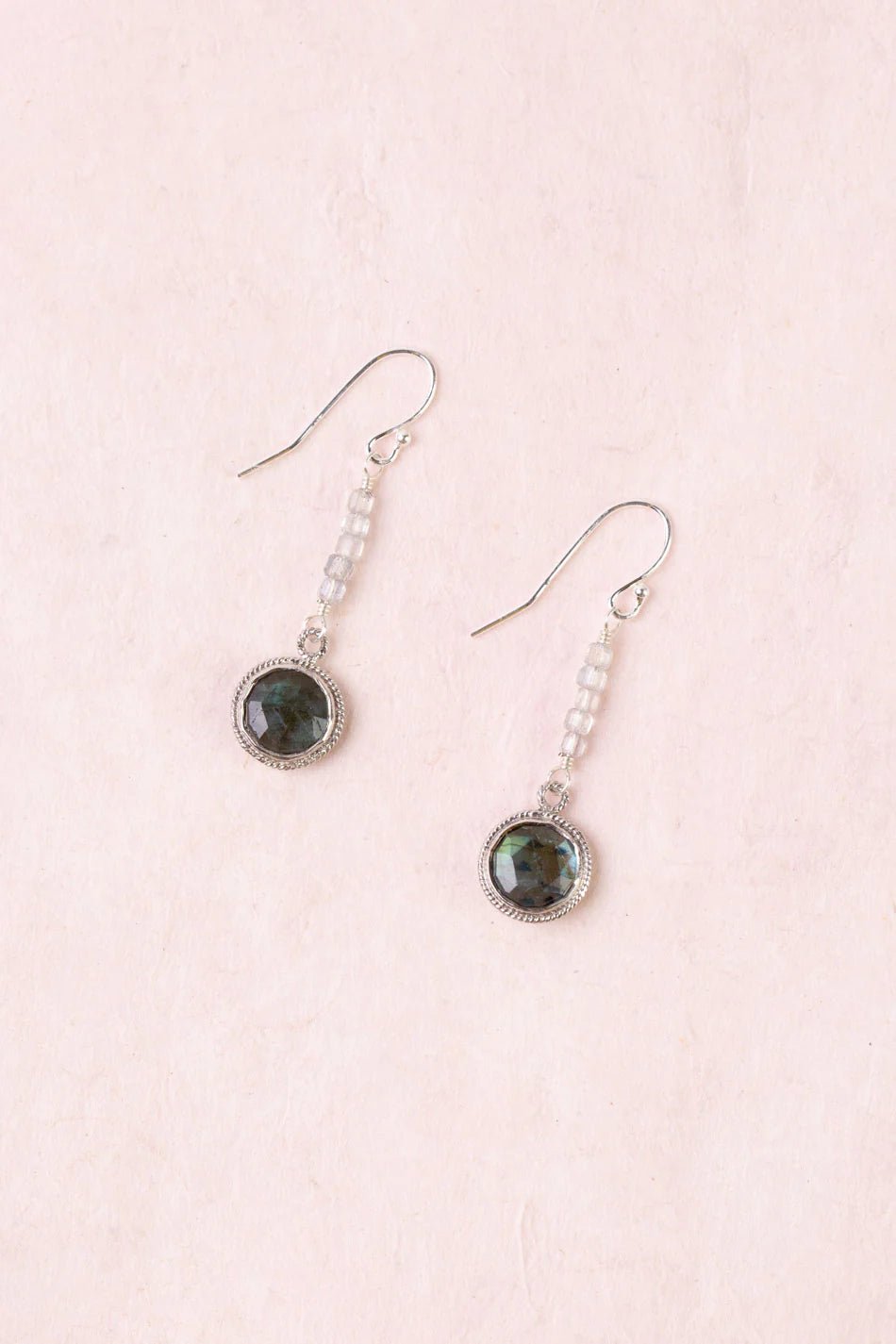Celestial Labradorite Simple Earrings - Vintage Vault Boutique