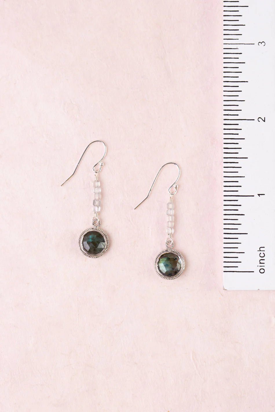 Celestial Labradorite Simple Earrings - Vintage Vault Boutique