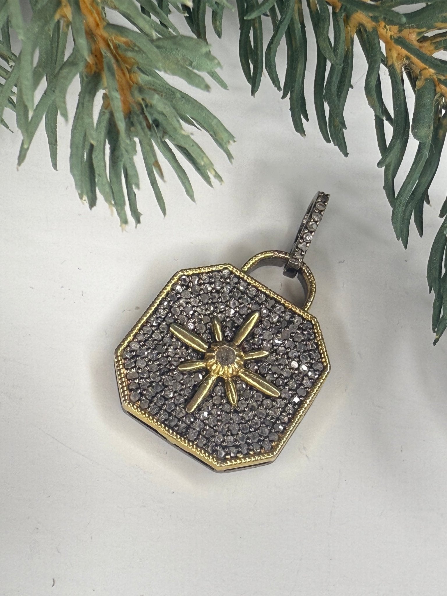Lock with Star Pave Diamond Pendant - Vintage Vault Boutique
