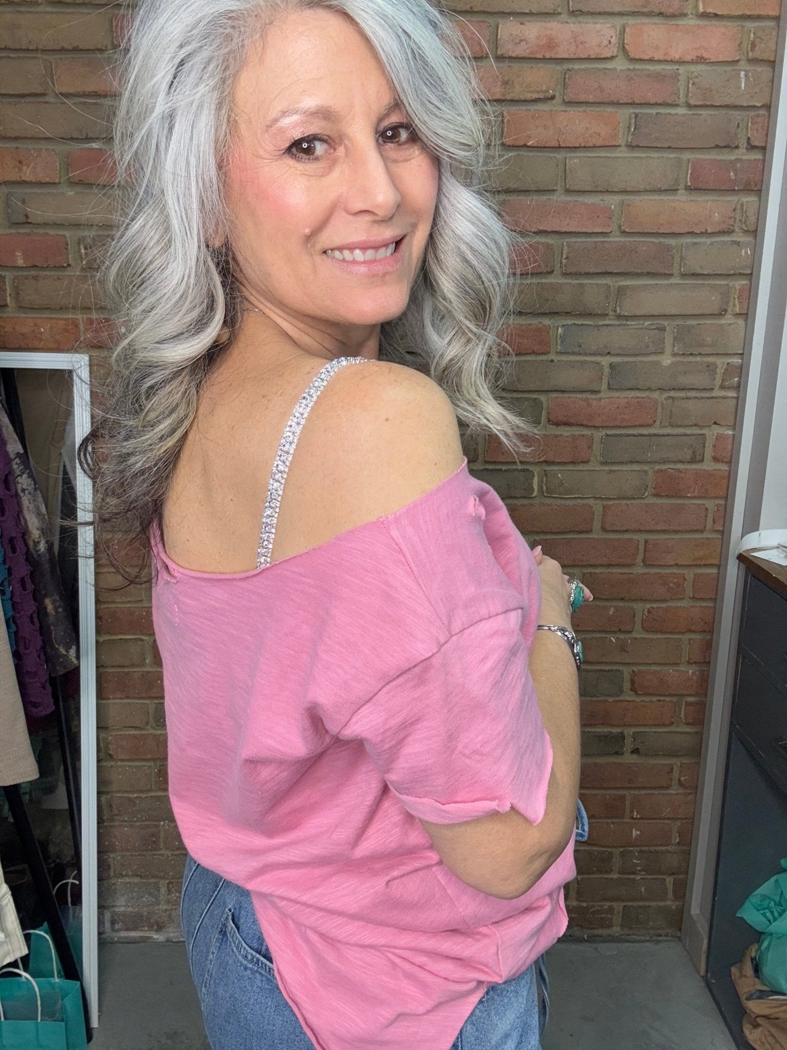 Pink Ripped Tee Layering Top - Vintage Vault Boutique