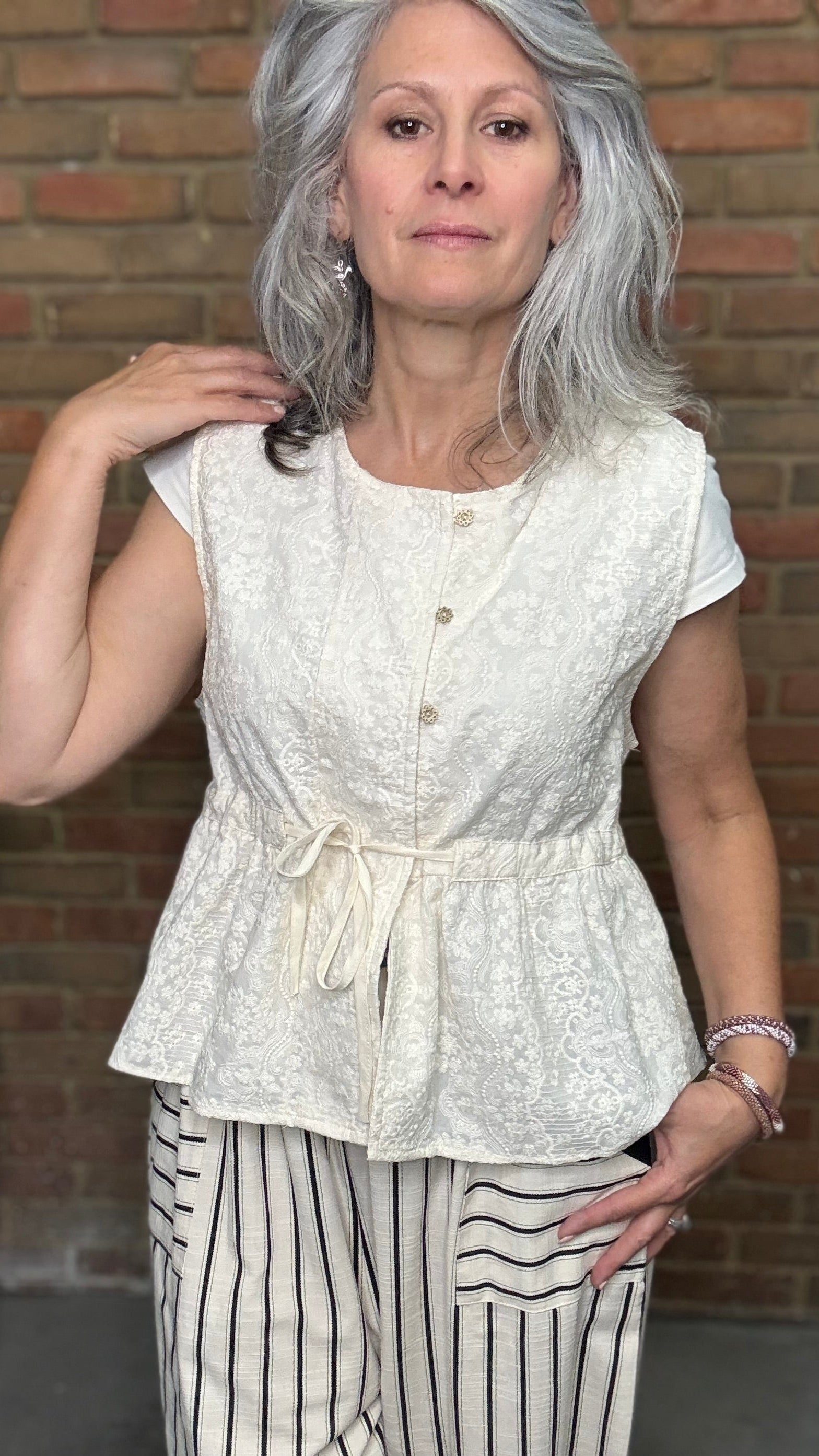 Embroidered Vest Top One Size