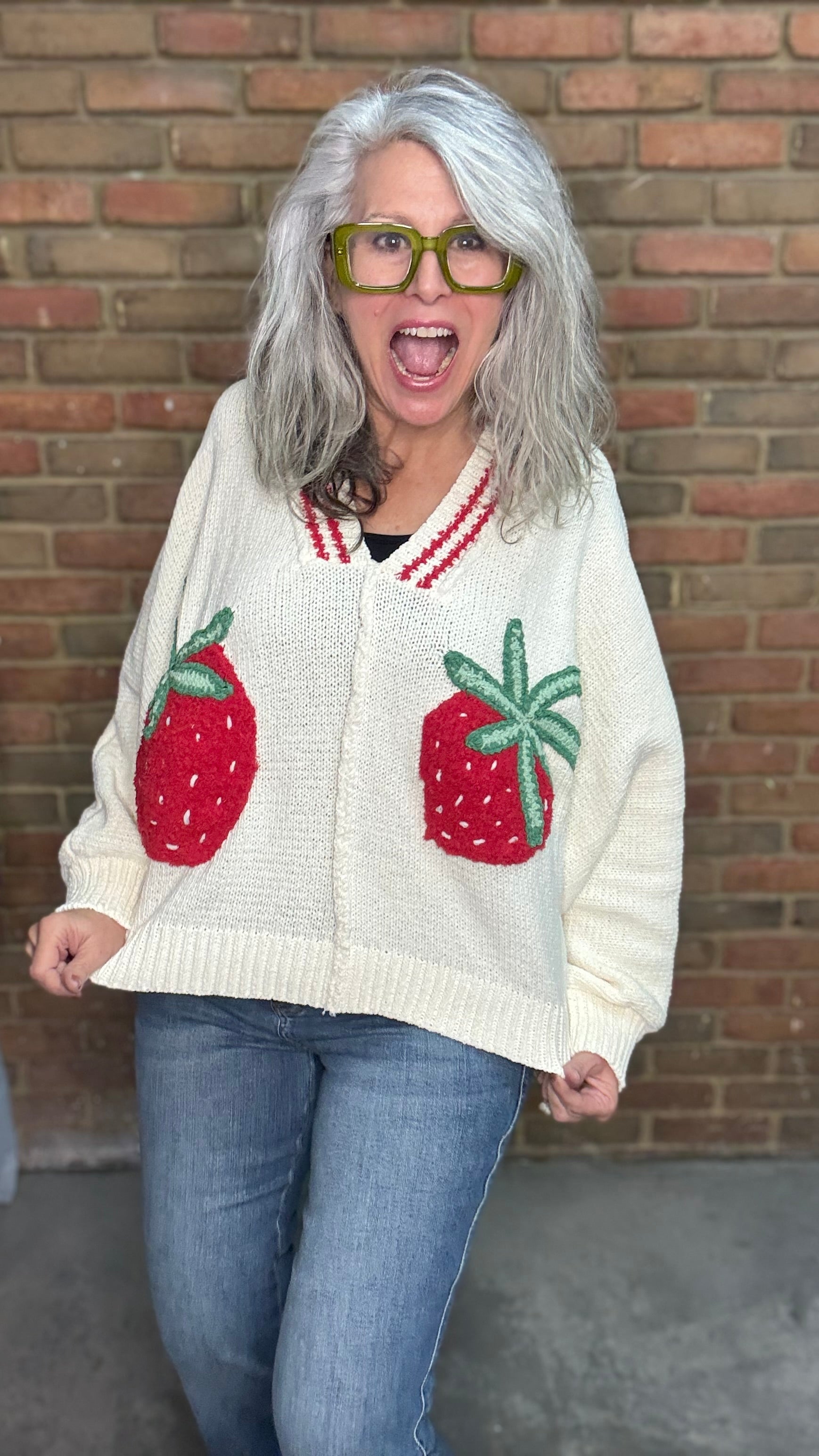 Strawberries on Cream Sweater