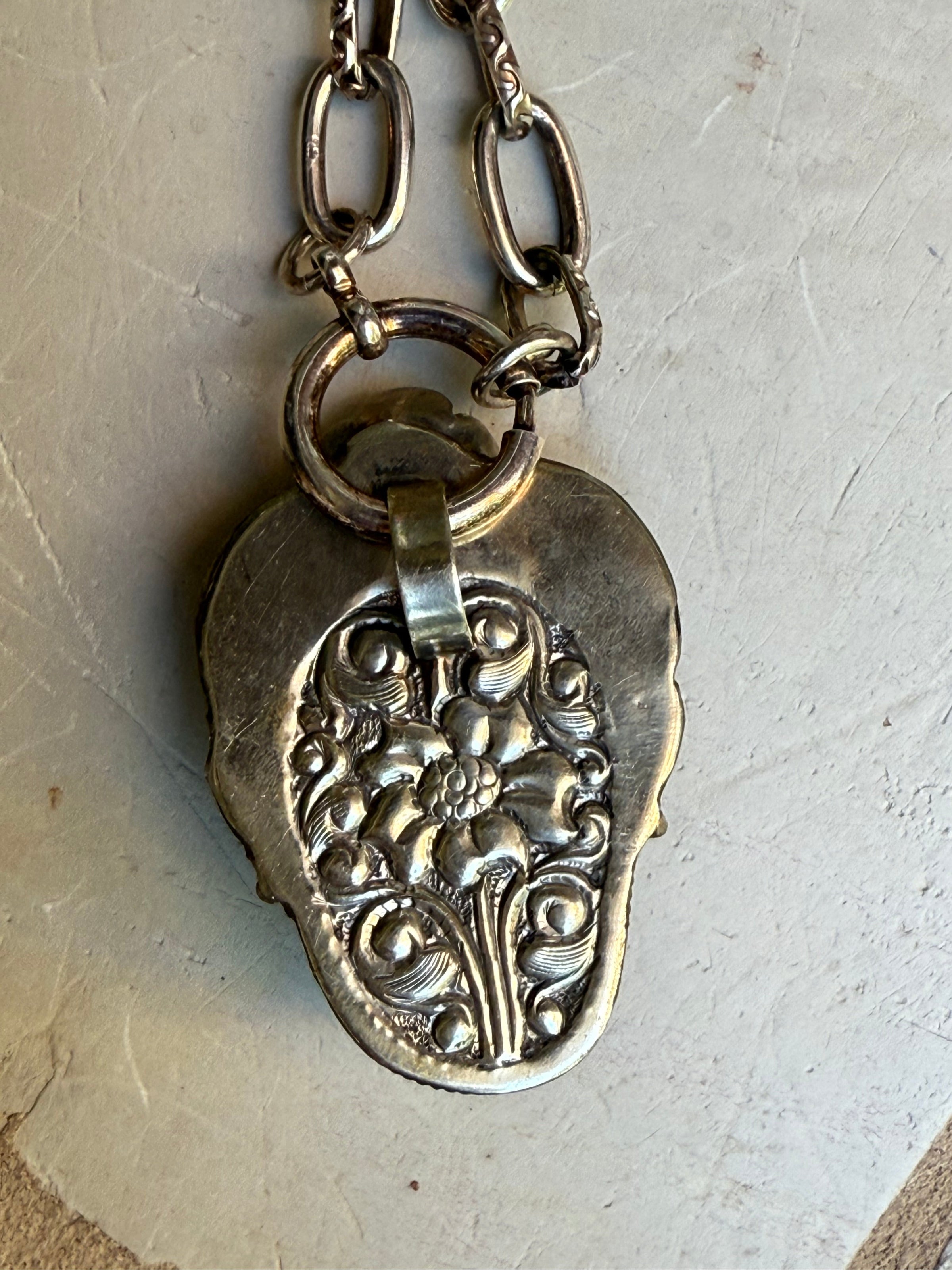 EKD Labradorite Skull Necklace