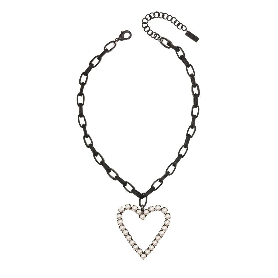 Pearl Heart Necklace - Smutt