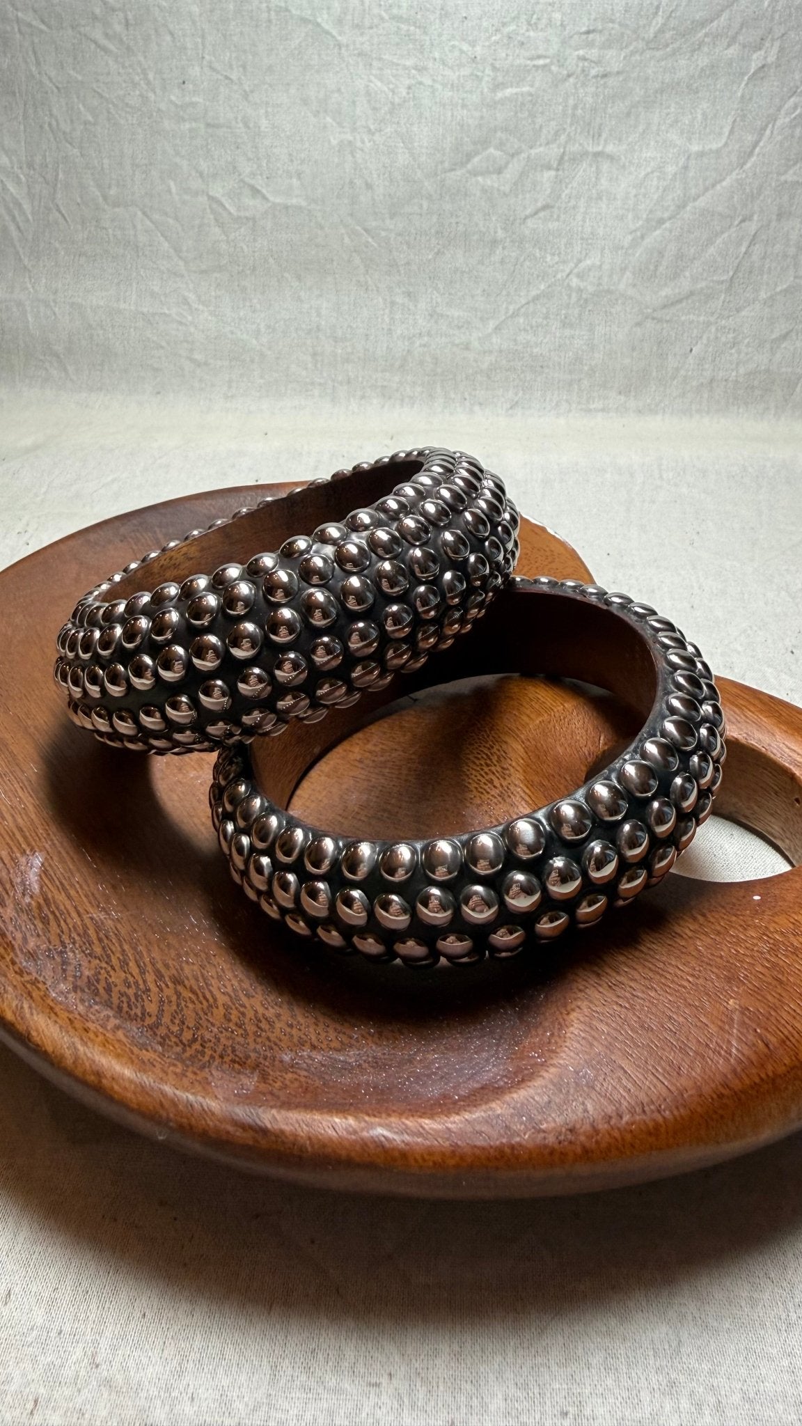 Studded Wooden Bangles - Vintage Vault Boutique
