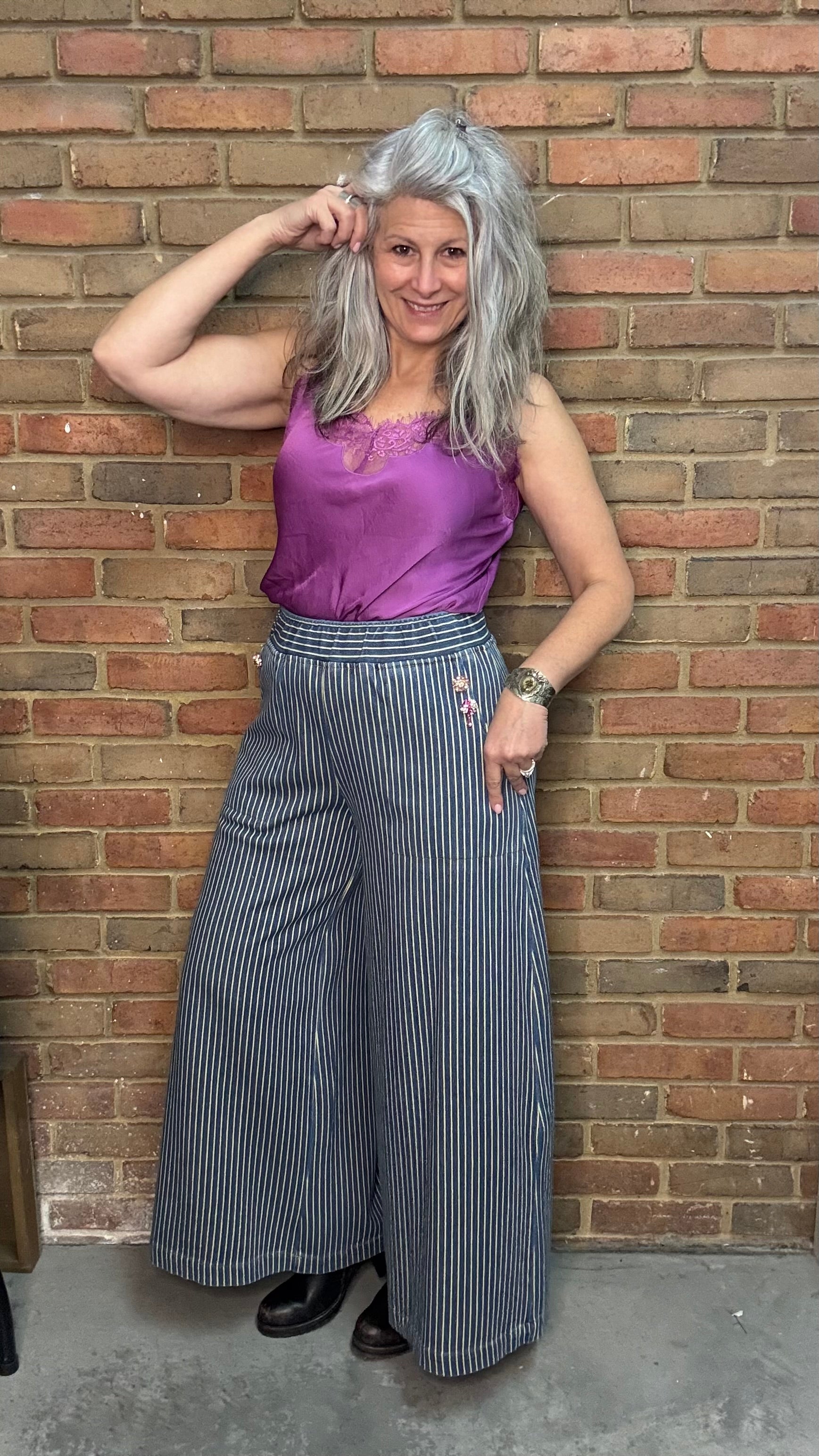 Alaia Stripe Denim Pants