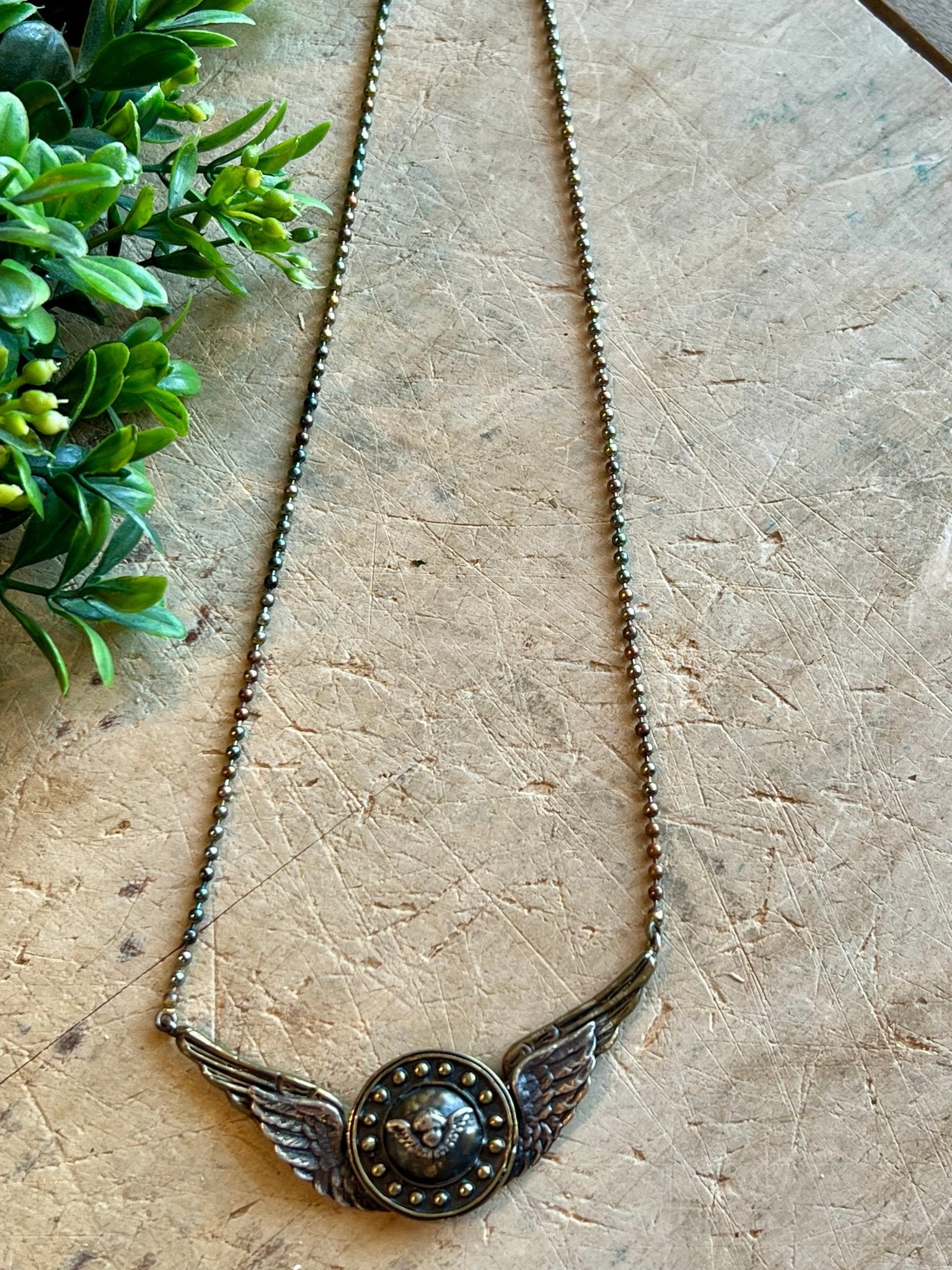 Winged Cherub Necklace - Vintage Vault Boutique