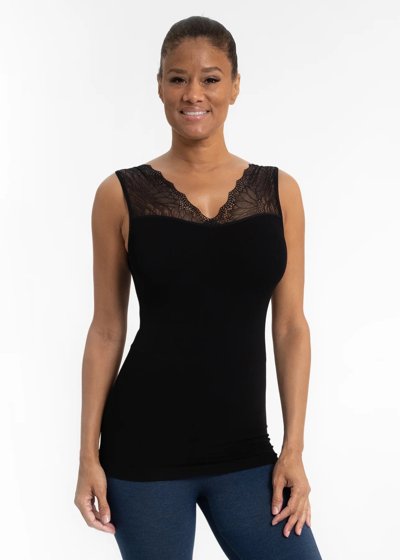 Lace Inset Top Multiple Colors