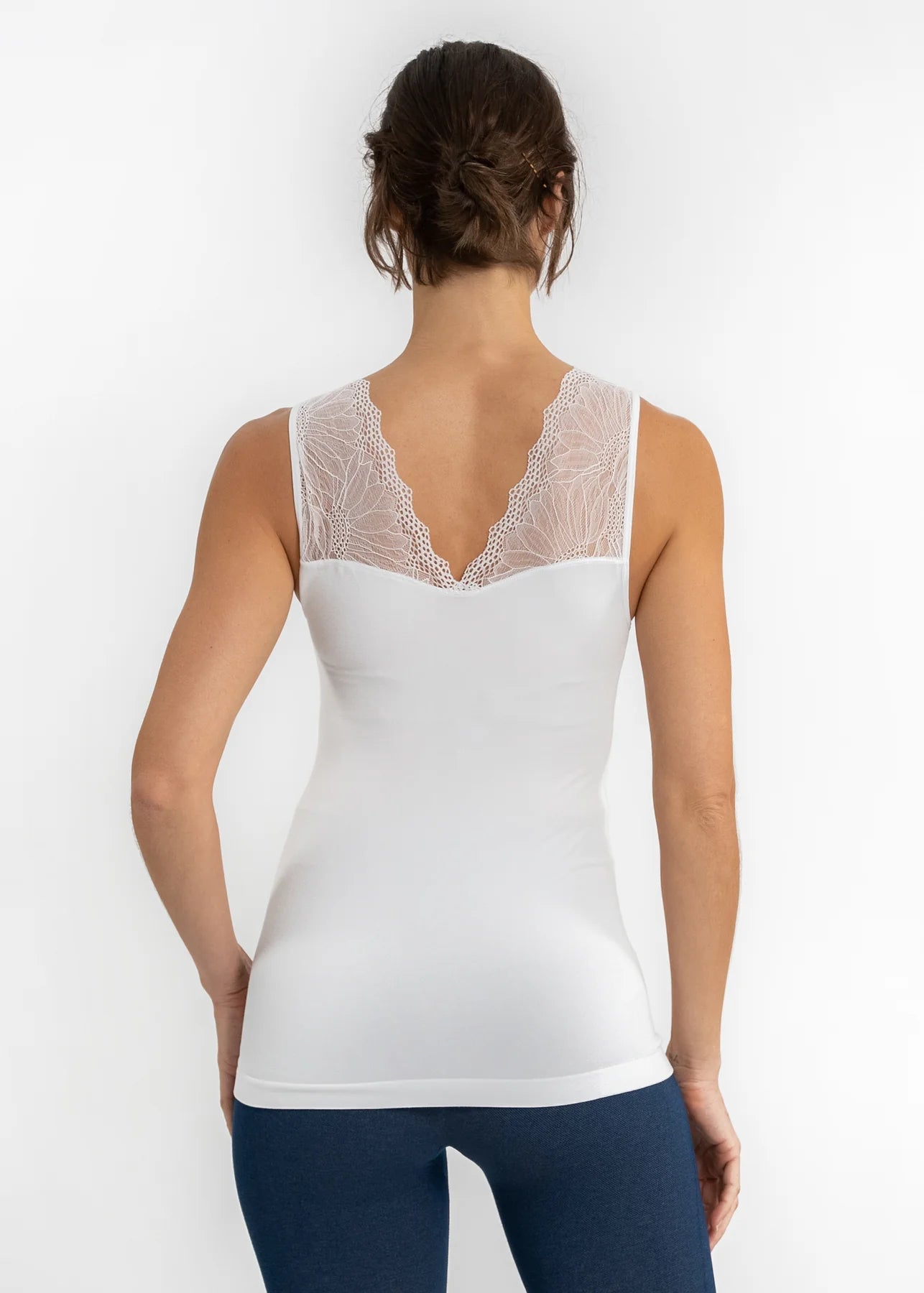 Lace Inset Top Multiple Colors - Vintage Vault Boutique