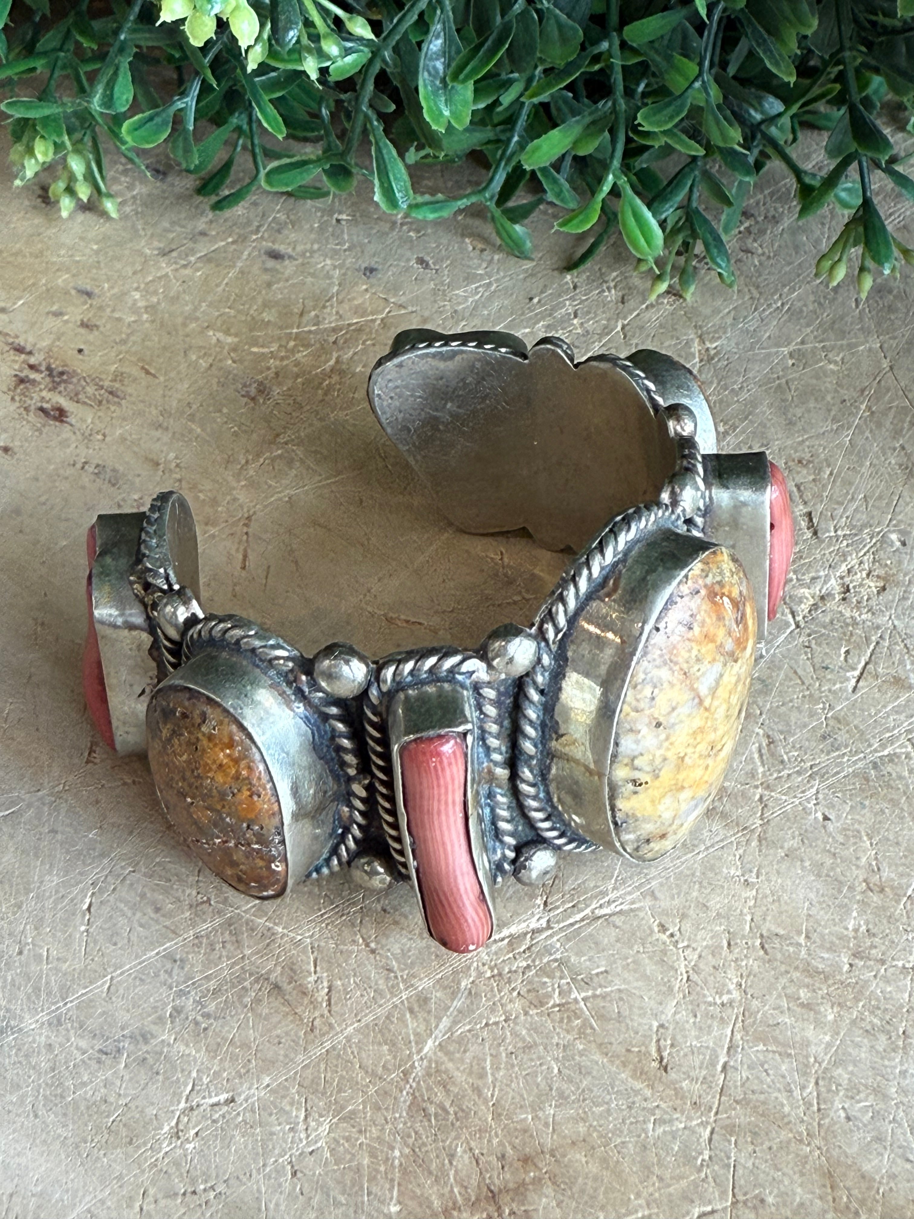Large Mixed Stone Cuff
