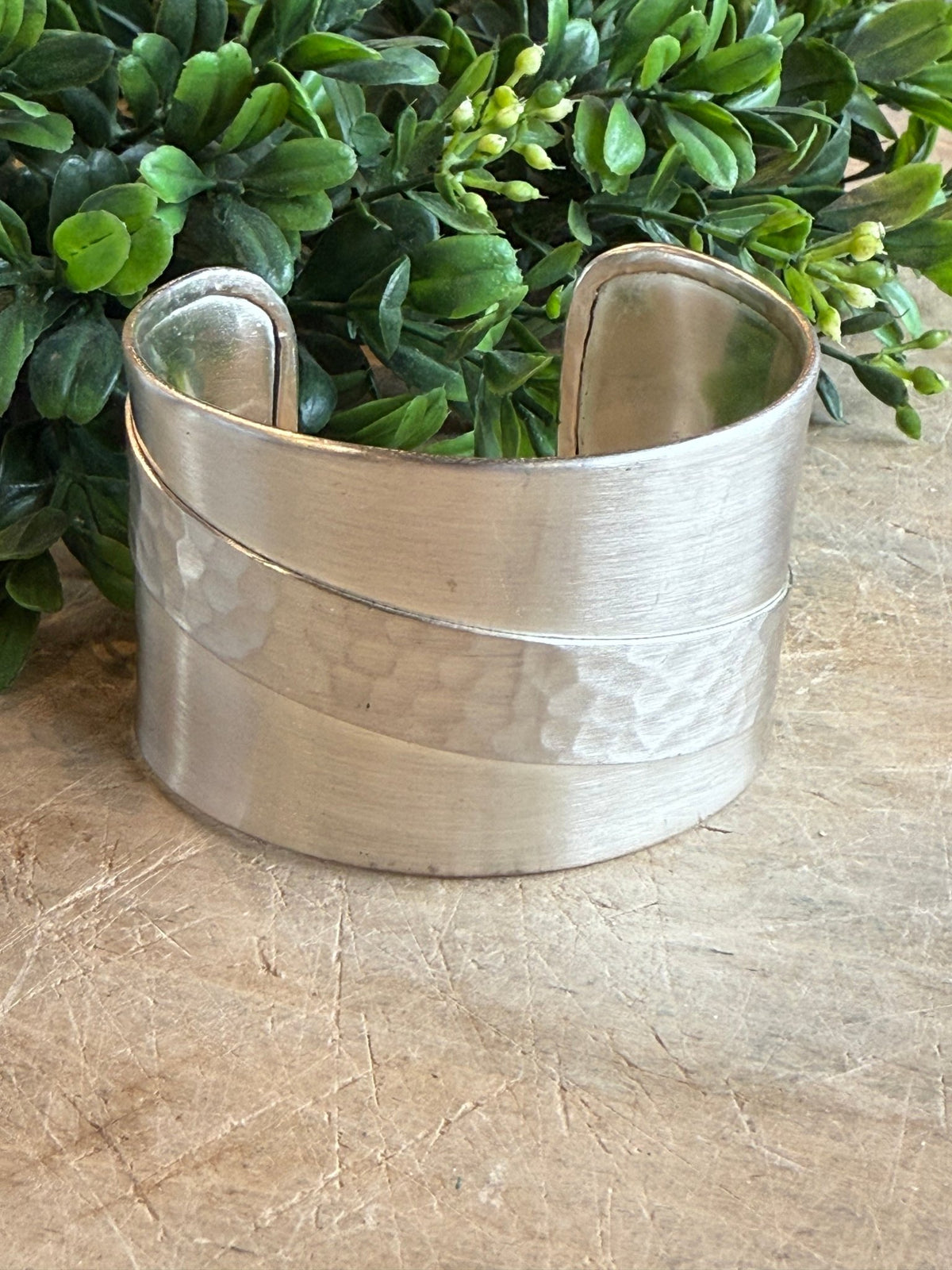 Hammered Silver Detail Cuff - Vintage Vault Boutique