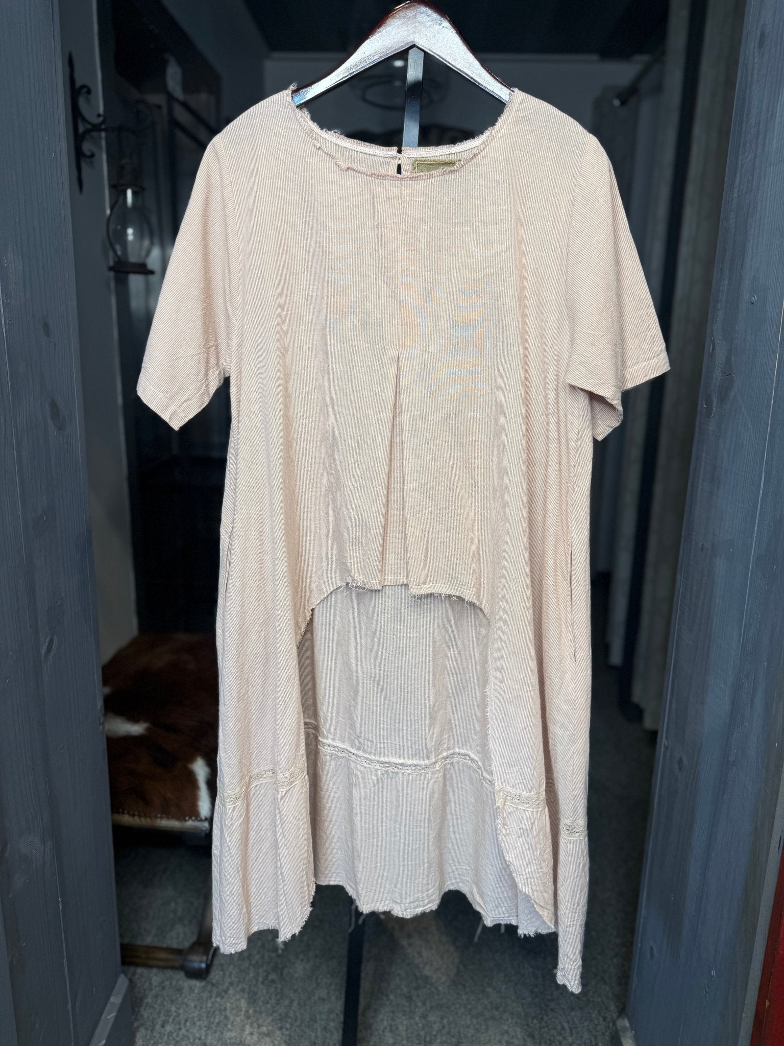 Paquerette Hi Lo Tunic Pink Stripe - Vintage Vault Boutique