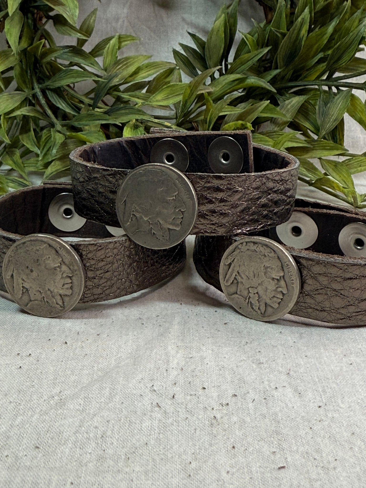 Buffalo Nickel Leather Snap Bracelet - Vintage Vault Boutique