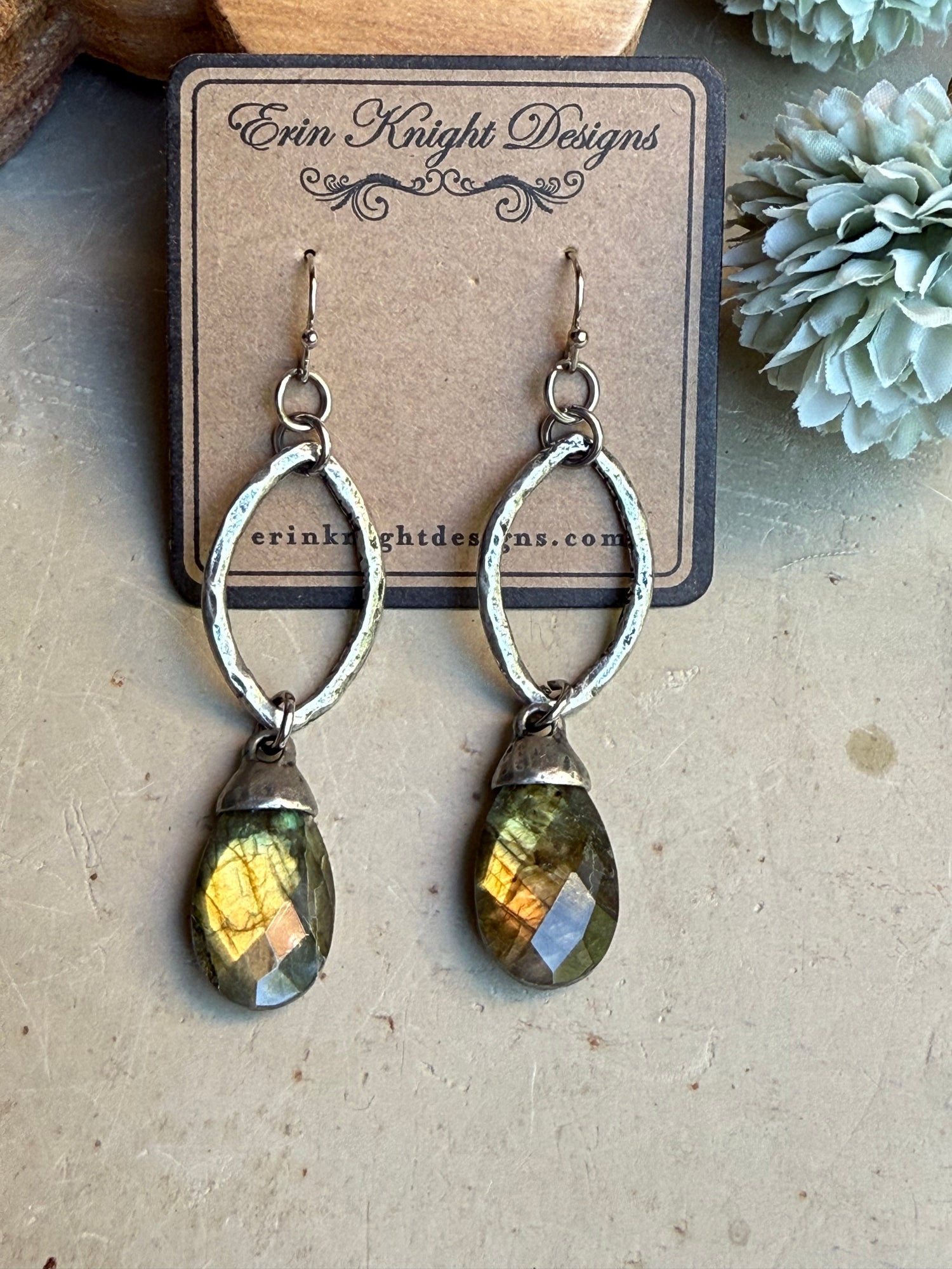 EKD Labradorite Teardrop Earrings