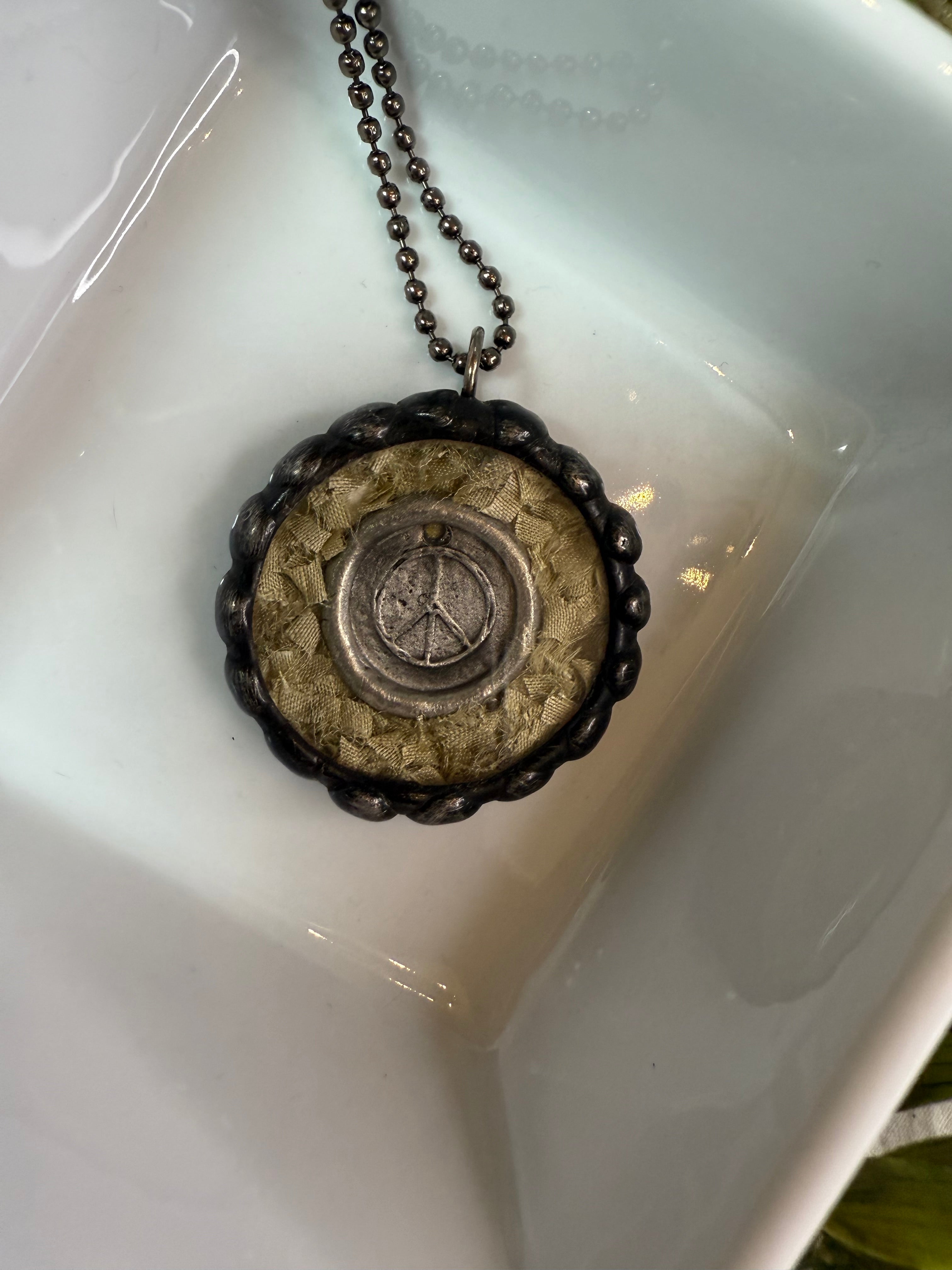 Vintage Bubble Peace Necklace