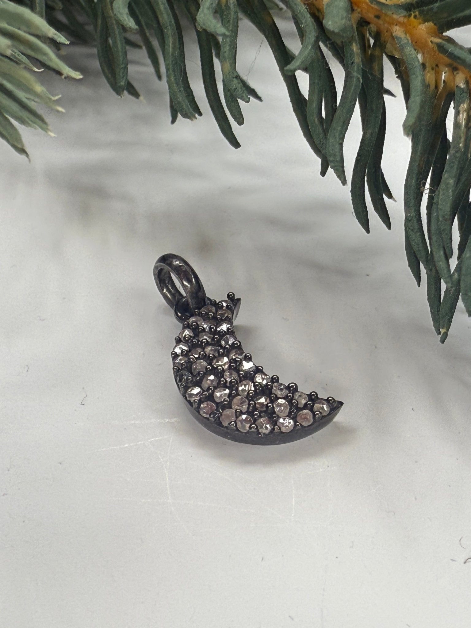 Moon Pave Diamond Pendant - Vintage Vault Boutique