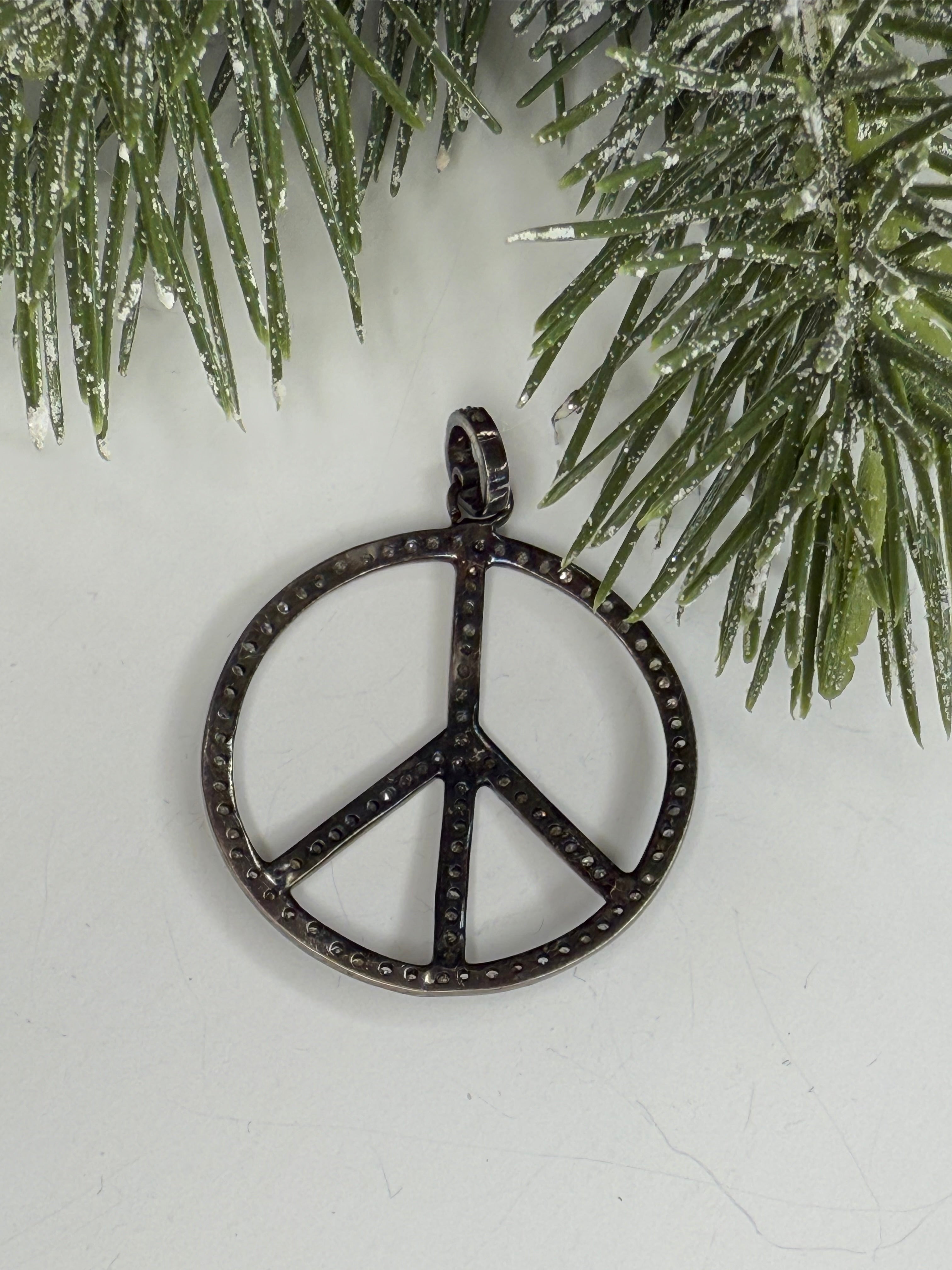 Peace Pave Diamond Pendant