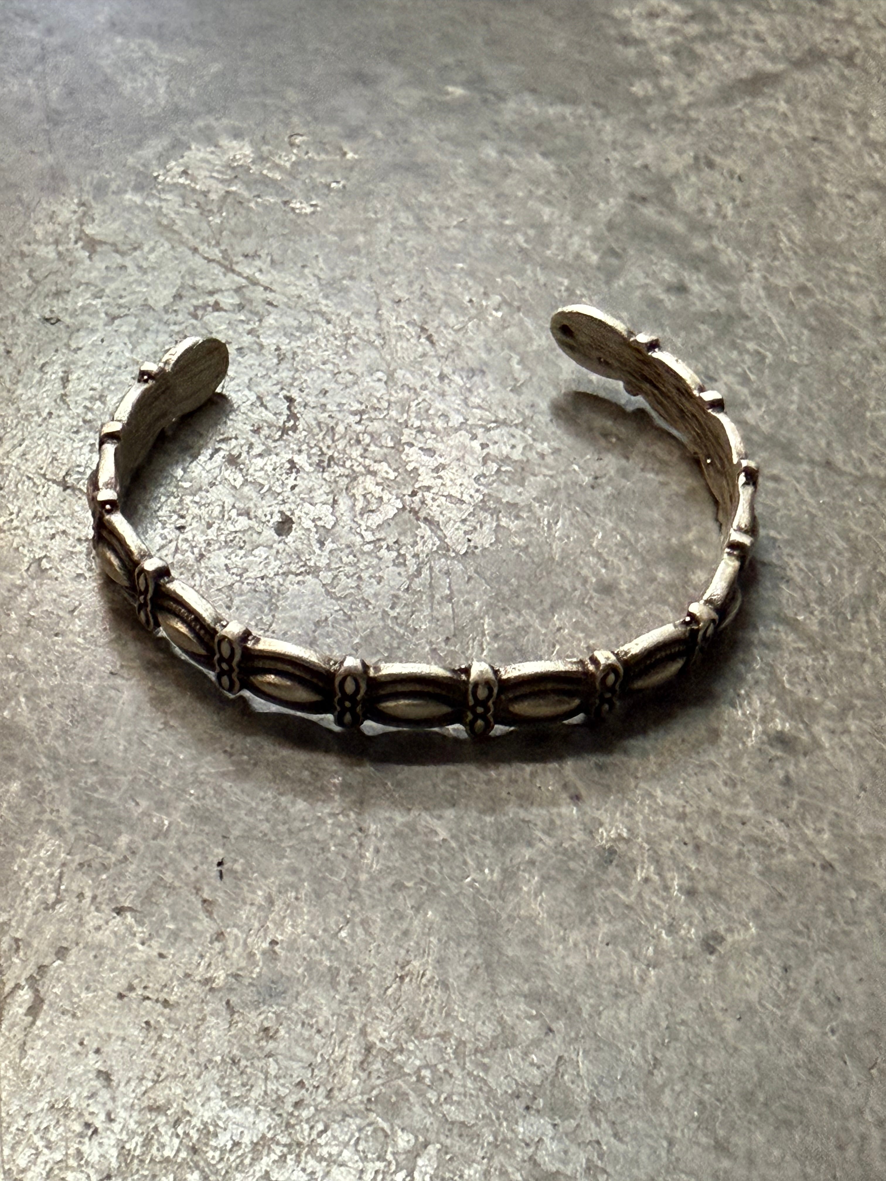 Turkish Silver Embossed Cuff Bracelet