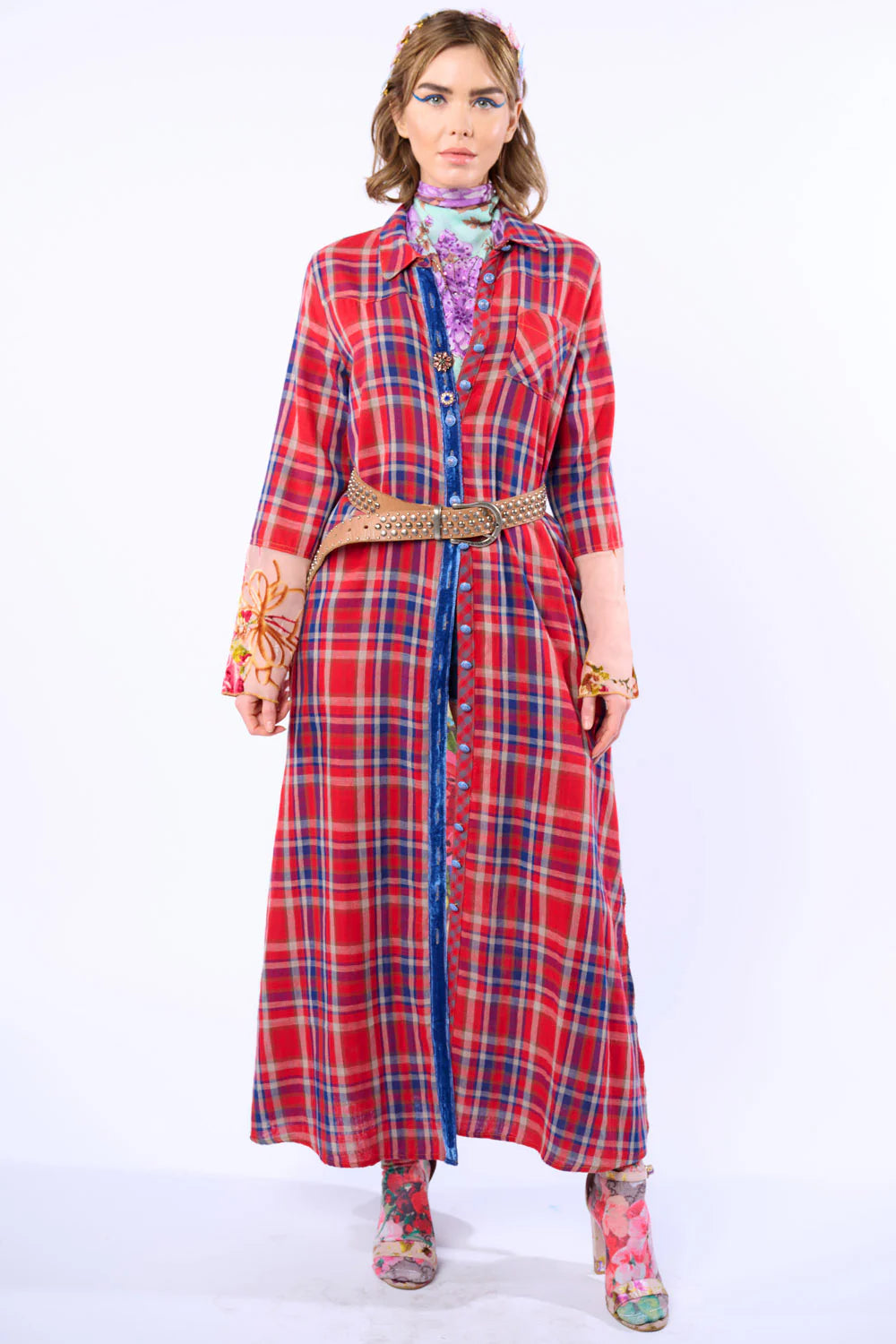 Anna Duster Red Plaid