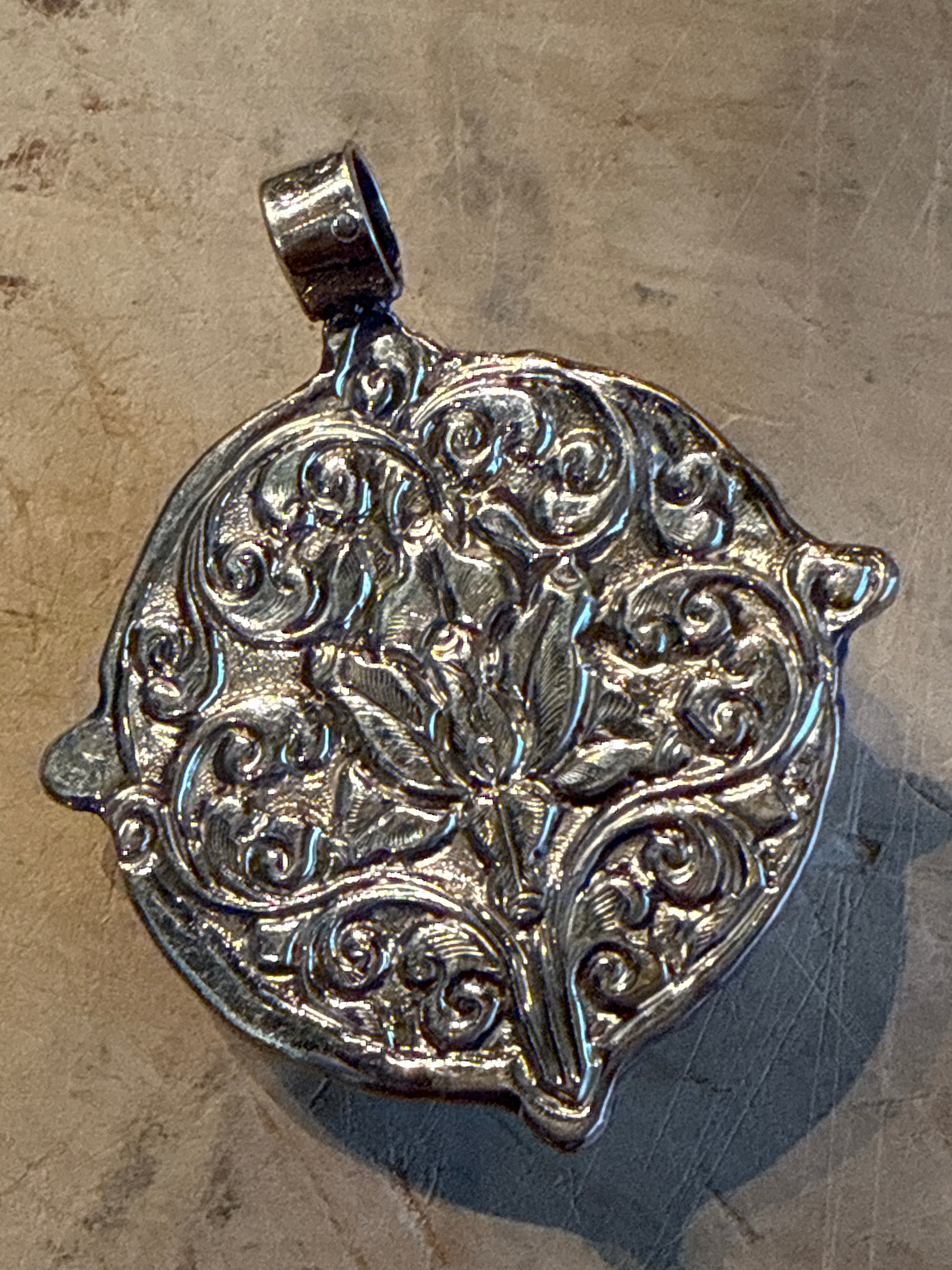Bone Full Moon Face Pendant