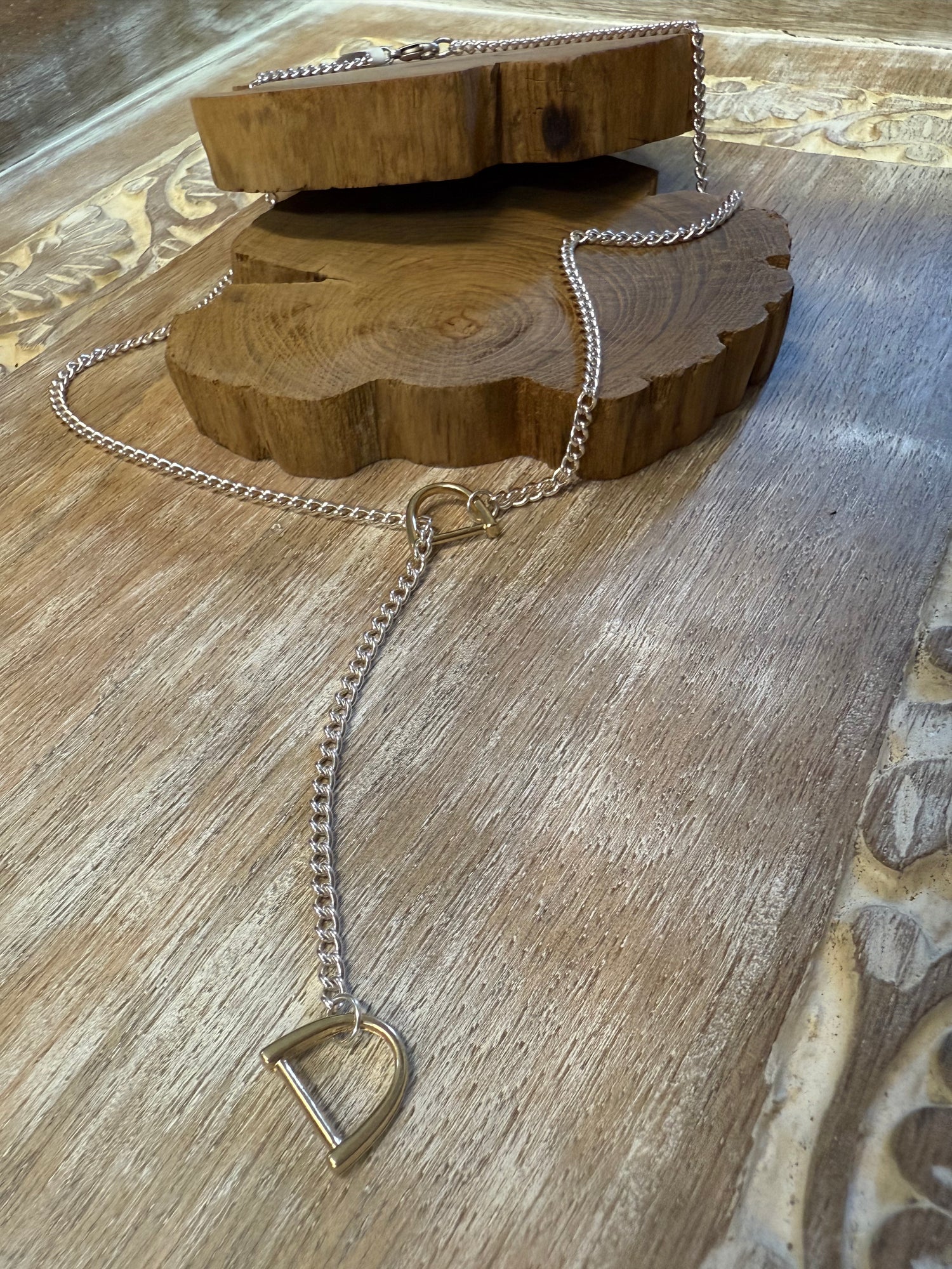 Petite Double Stirrup Lariat Necklace