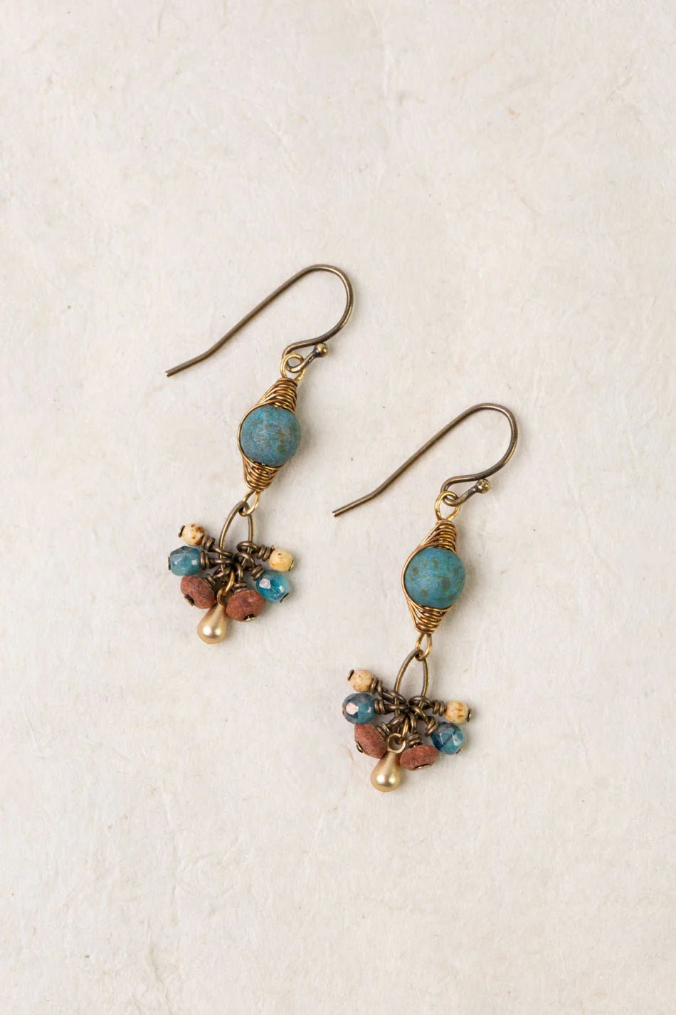 Enlighten Czech Herringbone Earrings E023 - Vintage Vault Boutique