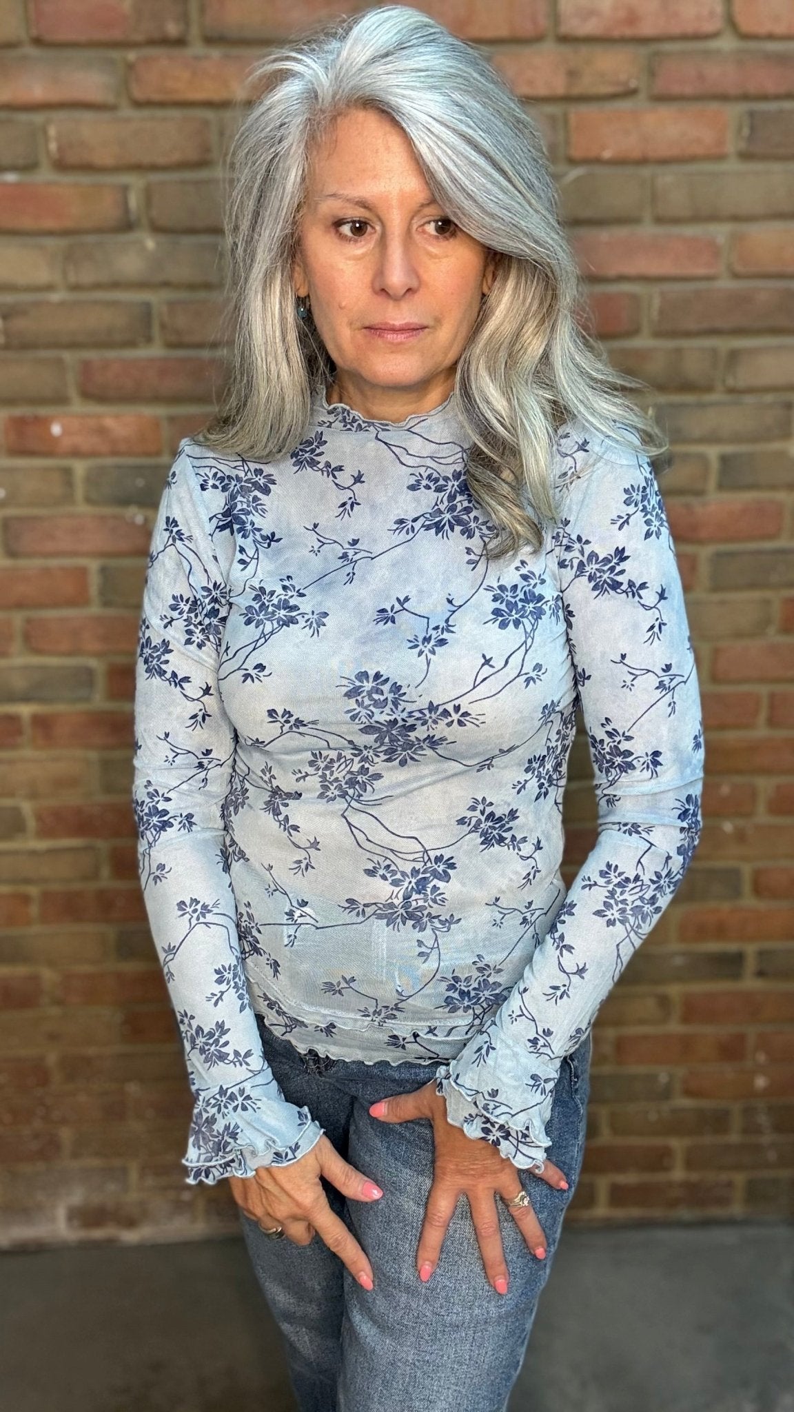 Burn Out Sheer Mesh Top - Vintage Vault Boutique