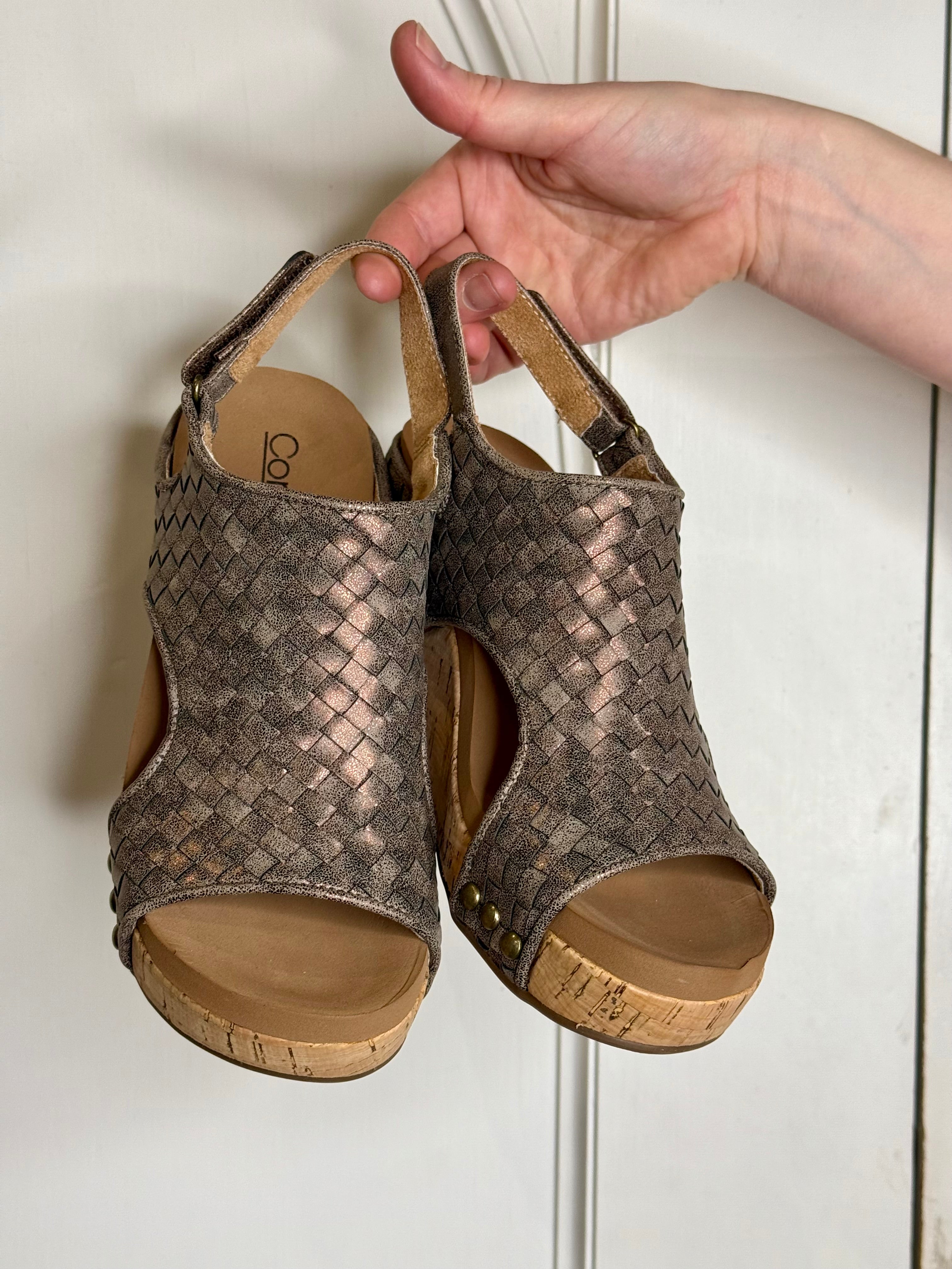 Carley Woven Sandal in Bronze