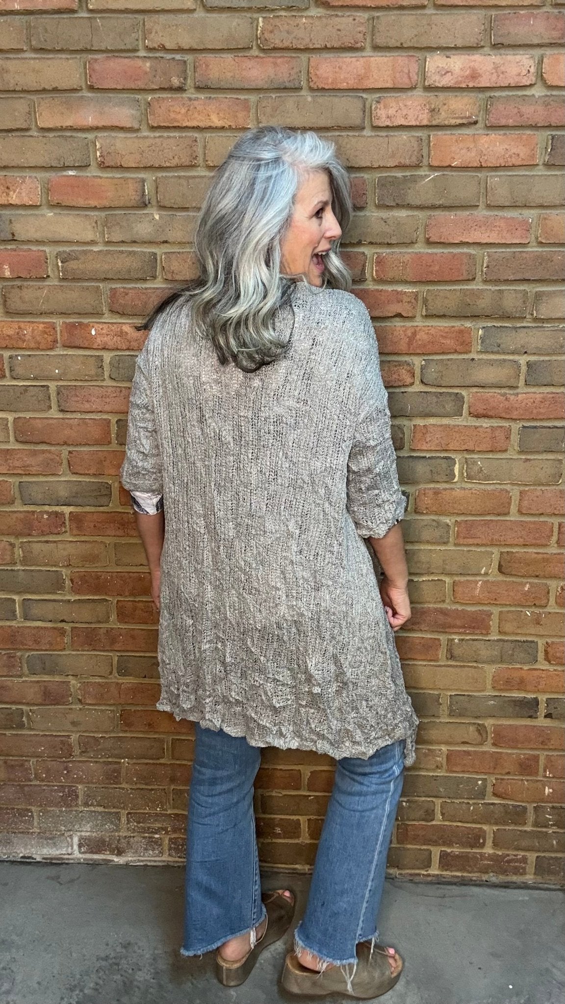 Lucetta Granite Knit Asymmetric Jacket - Vintage Vault Boutique